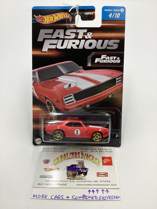 2023 Hot Wheels Fast and Furious Series 3  #4 69 Camaro Red Cracked Blister 74B