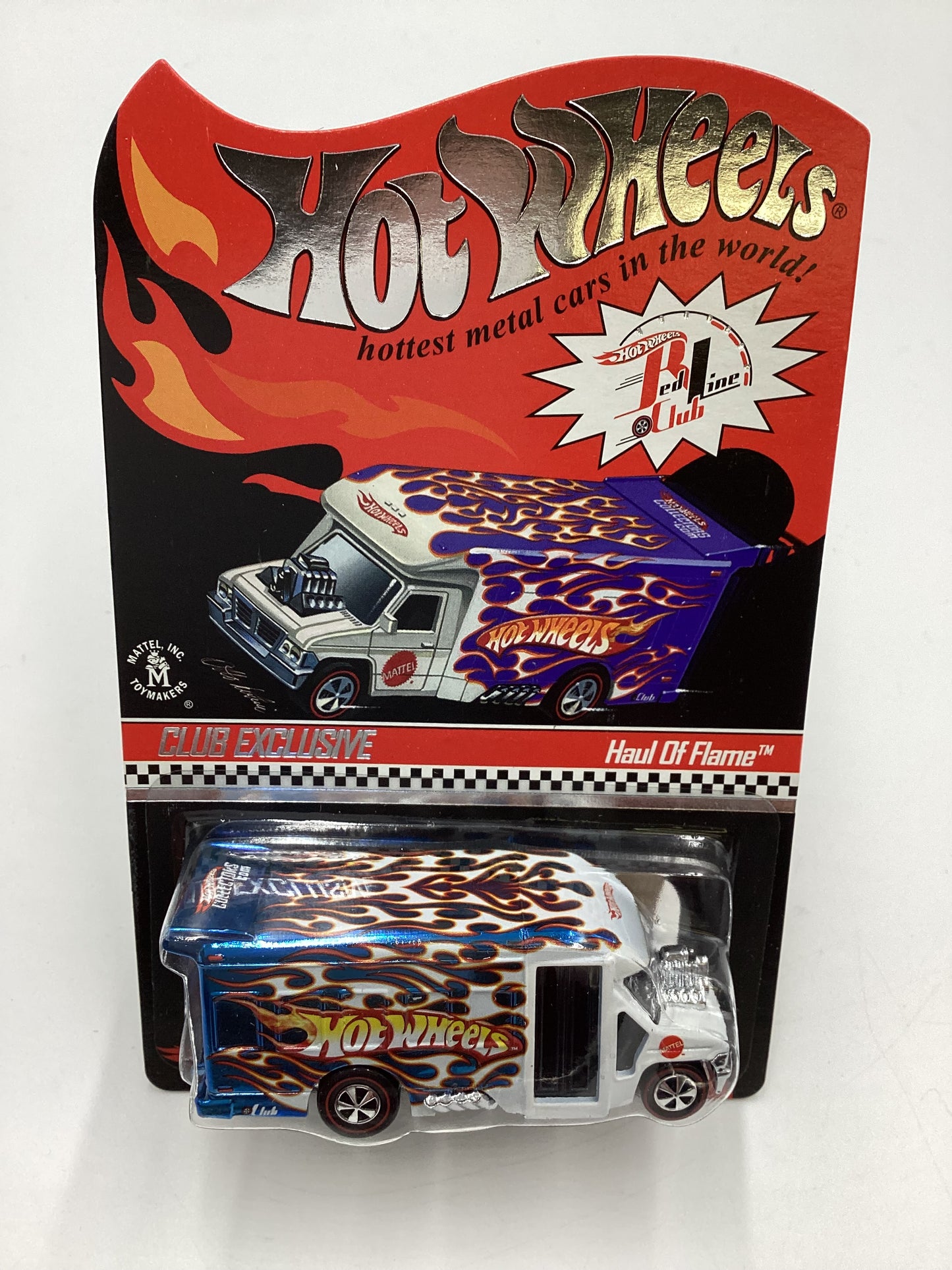 2009 Hot Wheels RLC Club Exclusive #2955/3500 Haul of Flame Blue/White with protector