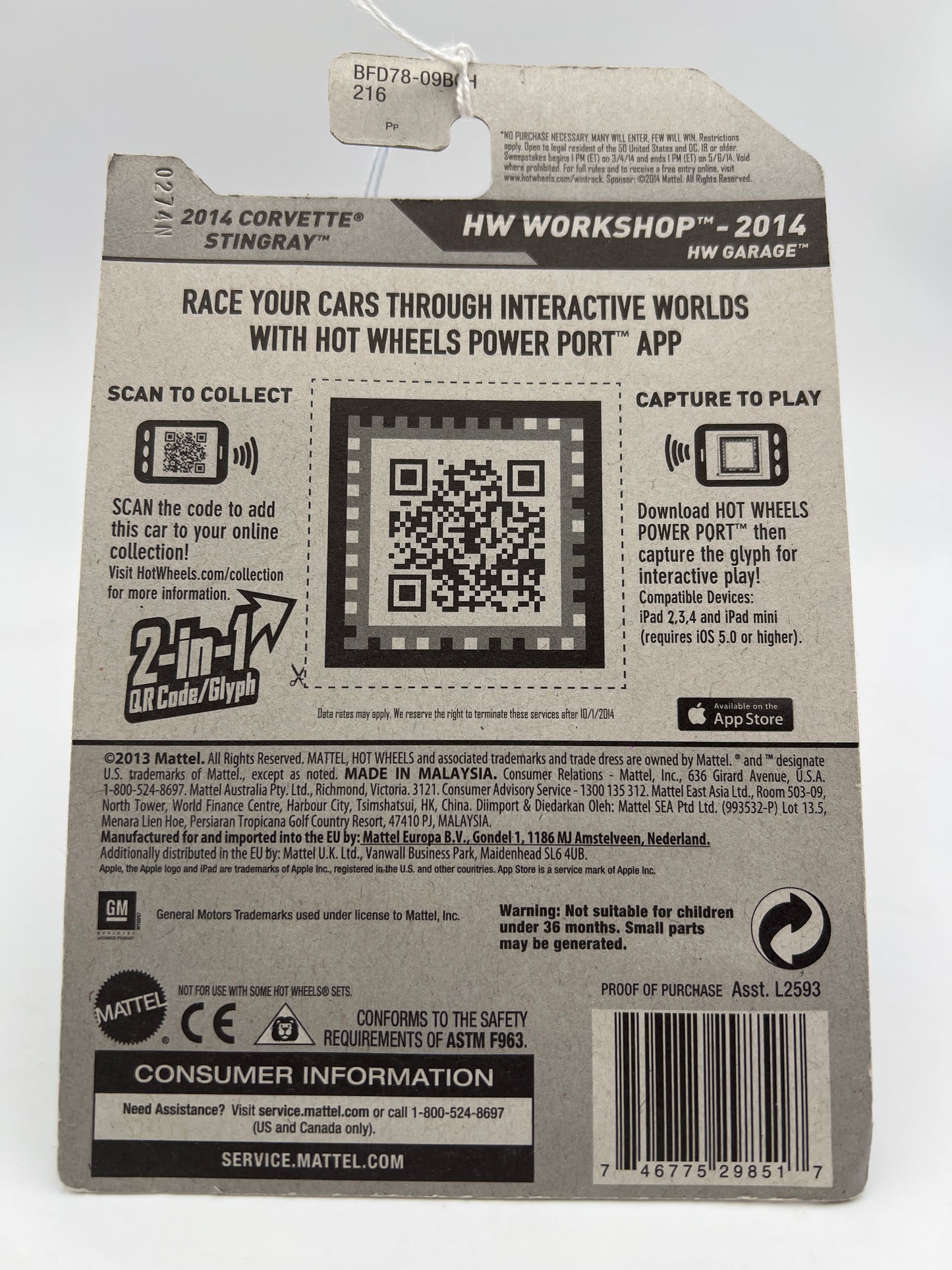 2014 Hot Wheels Workshop #207 2014 Corvette Stingray Gray 1C