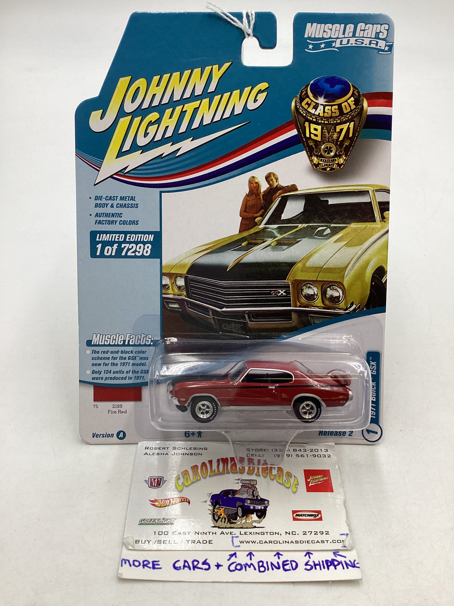 Johnny Lightning Muscle Cars USA 1971 Buick GSX Red 229B