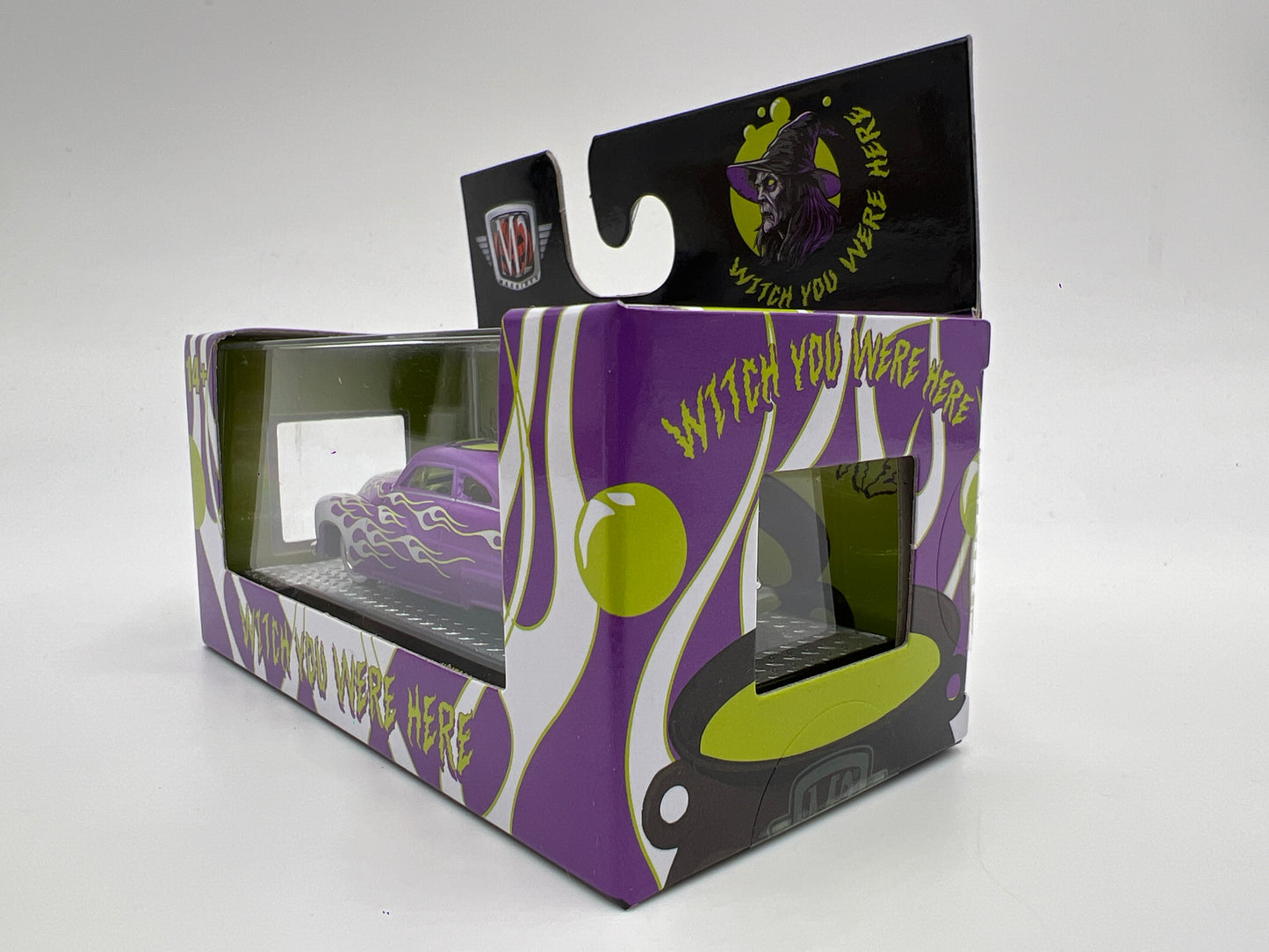 2025 M2 Machines Walmart Exclusive Halloween Witch You Were Here 1949 Mercury Custom Purple WMTS21