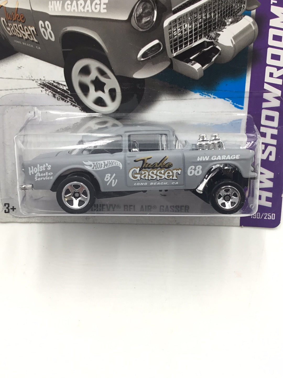 2013 hot wheels 1955 Chevy Bel Air Gasser Grey #190