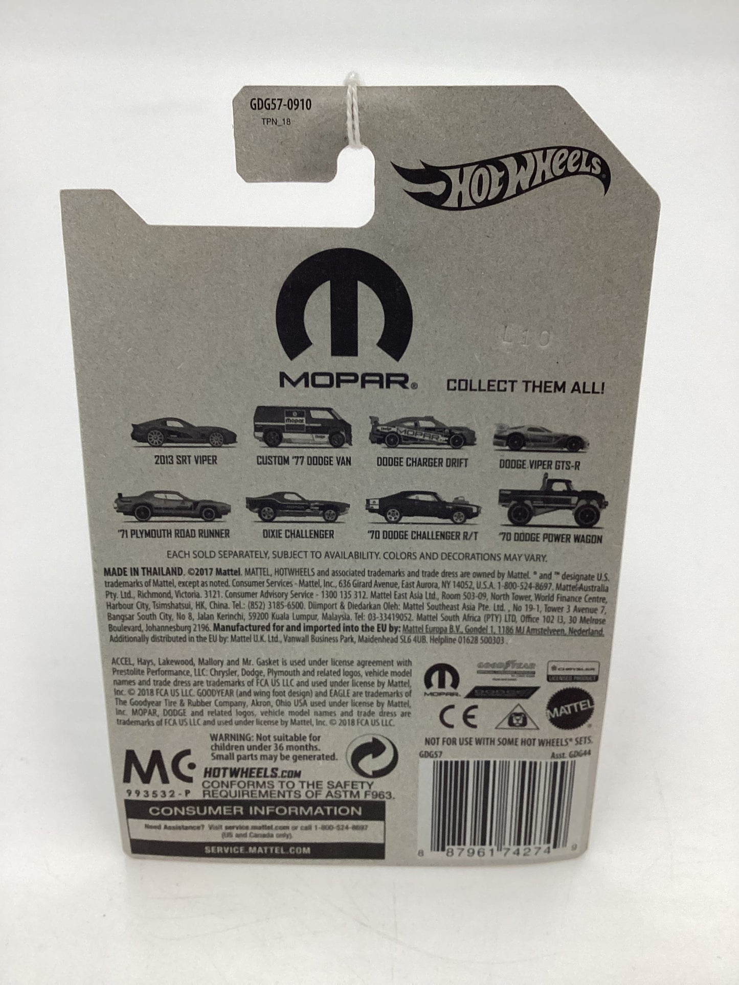 Hot wheels Exclusive Mopar Series #4 Dodge Viper GTS-R Silver