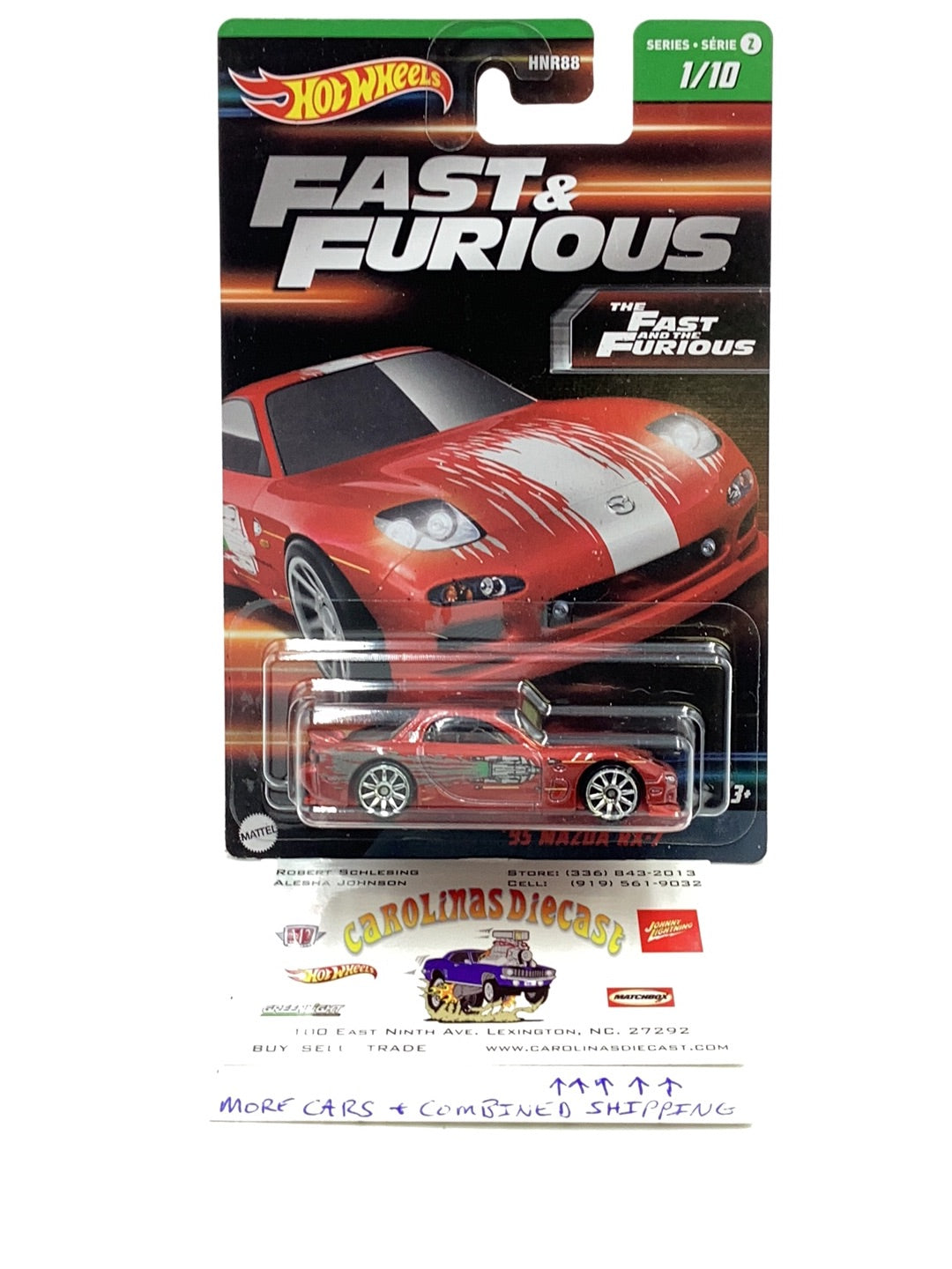 Hot wheels 2023 The Fast and furious 95 Mazda RX-7 1/10