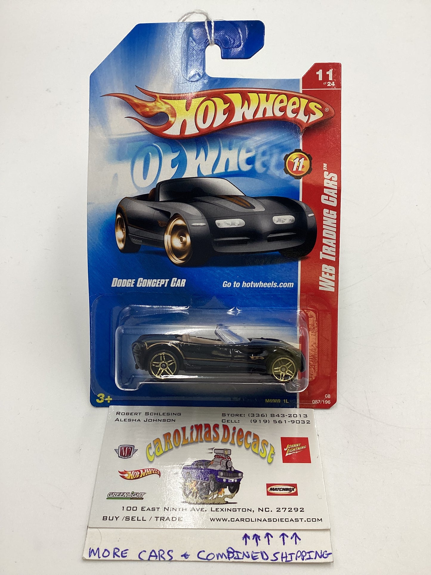 2008 Hot Wheels Web Trading Cars #87 Dodge Concept Car Black