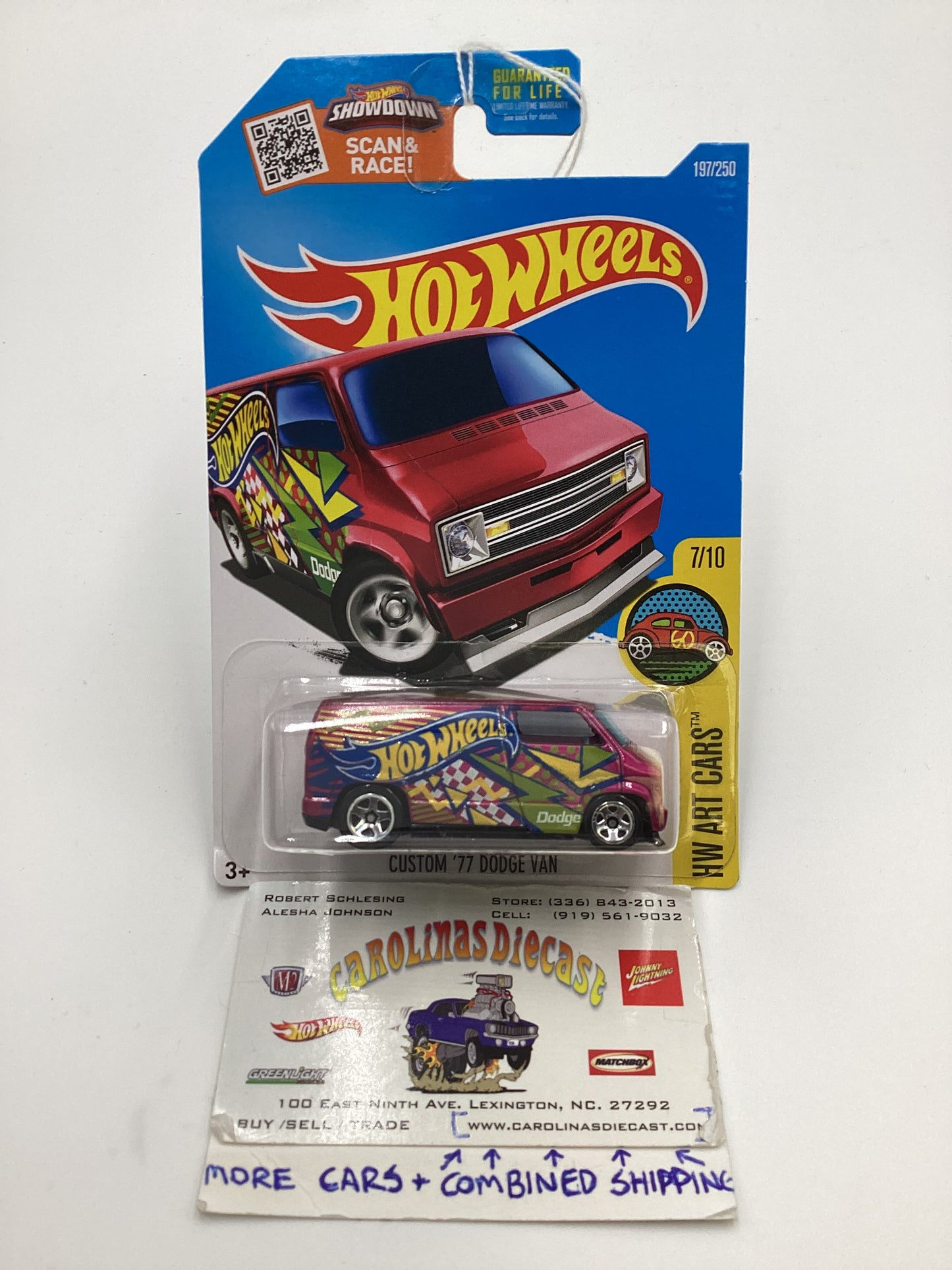2016 Hot Wheels #197 Custom 77 Dodge Van magenta 38C