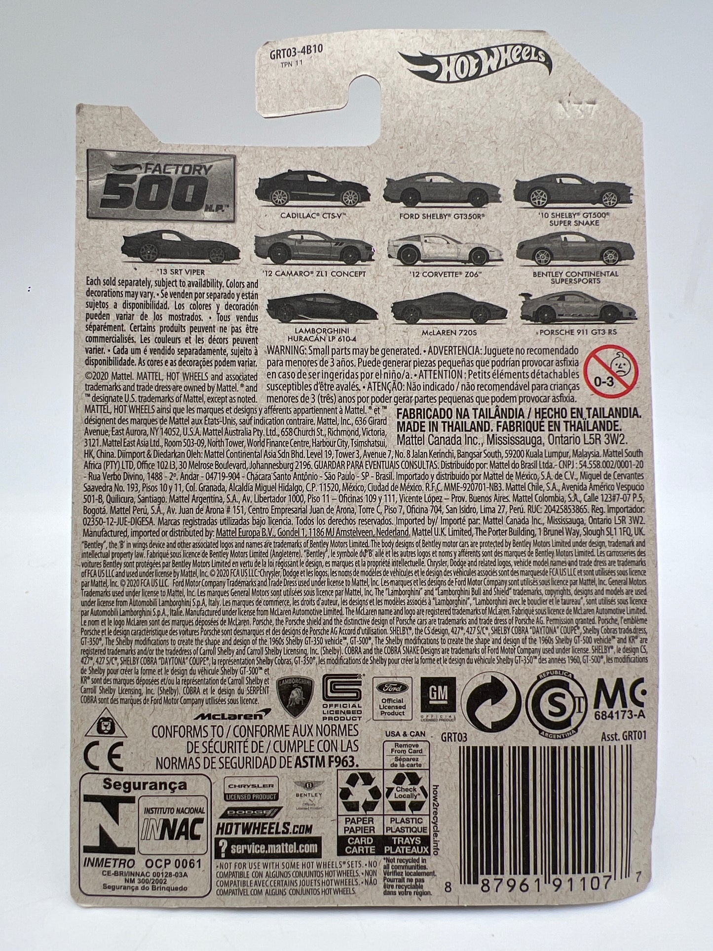 Hot Wheels Factory 500 HP #2 Ford Shelby GT350R Orange 167B