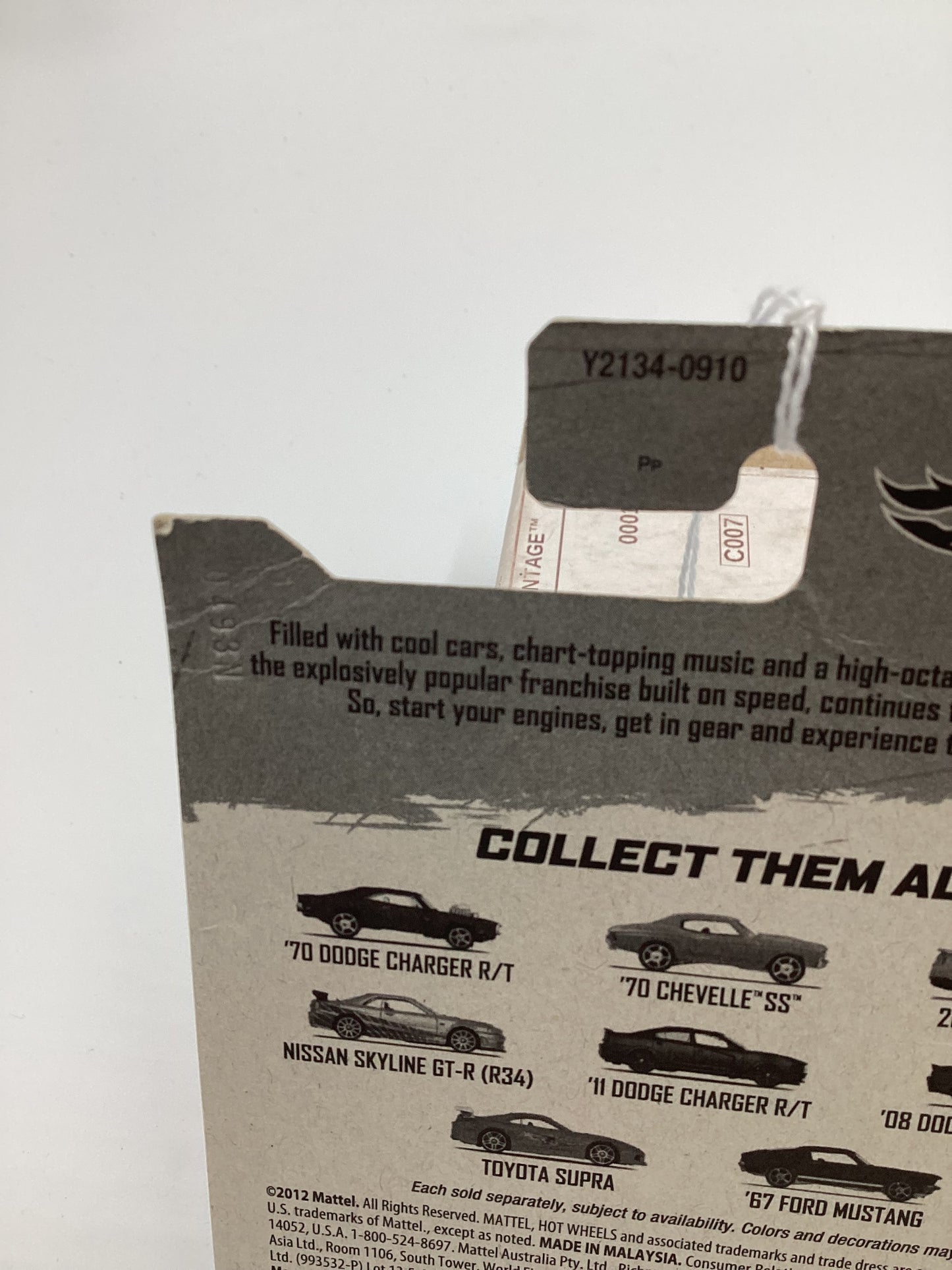 2013 Hot Wheels Fast and Furious #4 67 Ford Mustang Green Card Not Perfect 73G