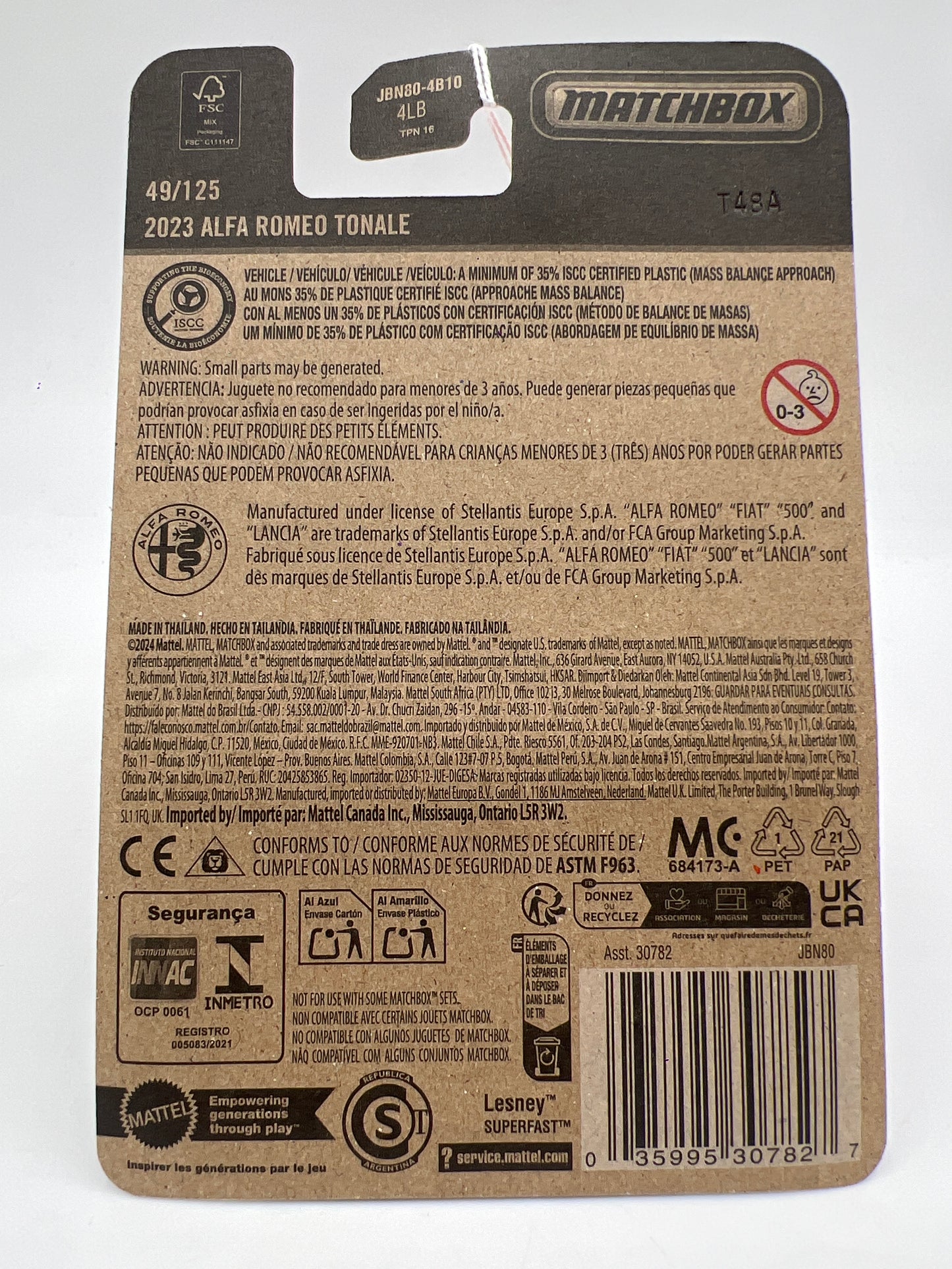 2025 Matchbox #49 2023 Alfa Romeo Tonale Red 216A