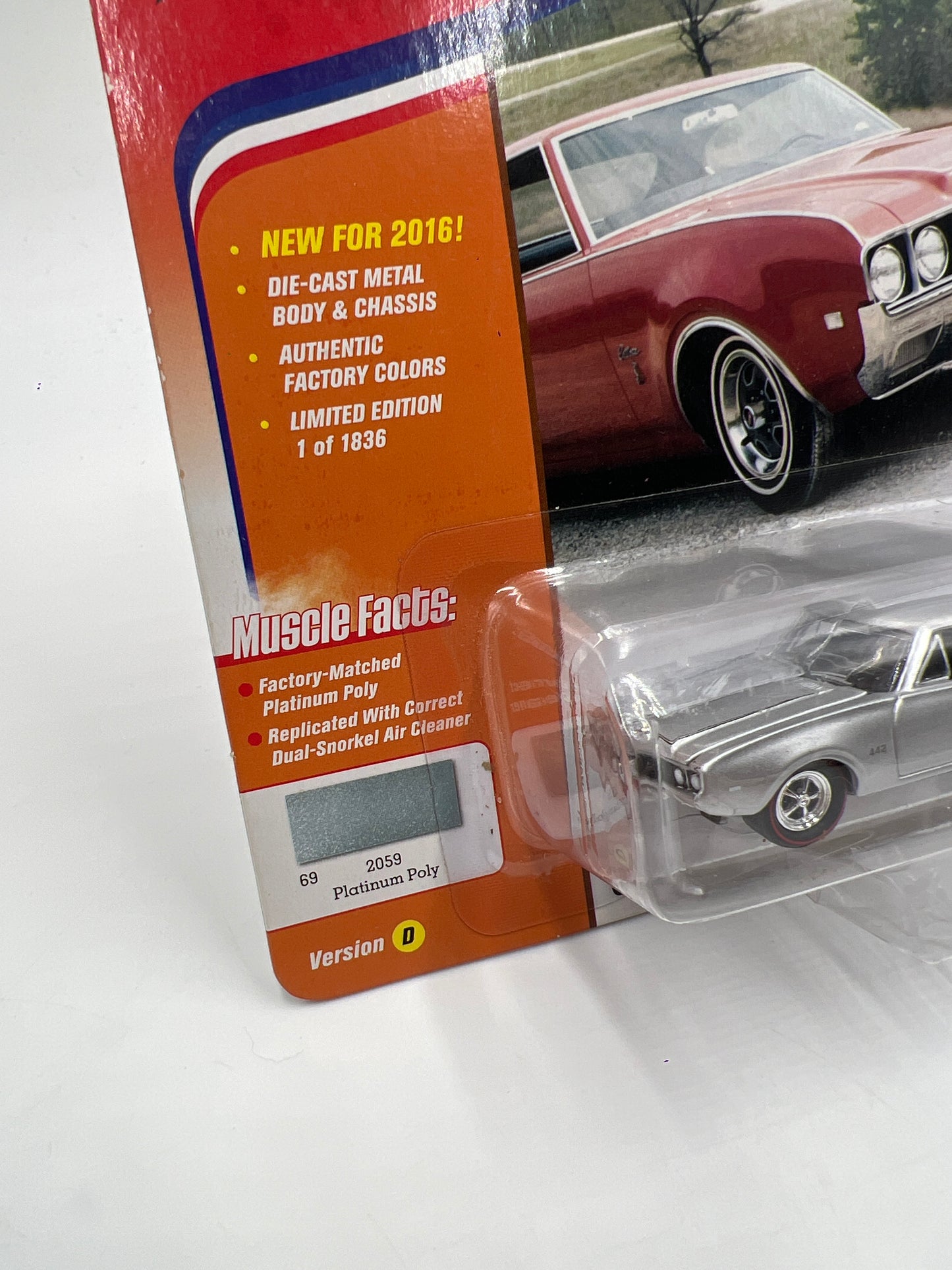 Johnny Lightning Muscle Cars USA #12 Release 2 Version D 1/1836 1969 Olds Cutlass 442 Silver VHTF