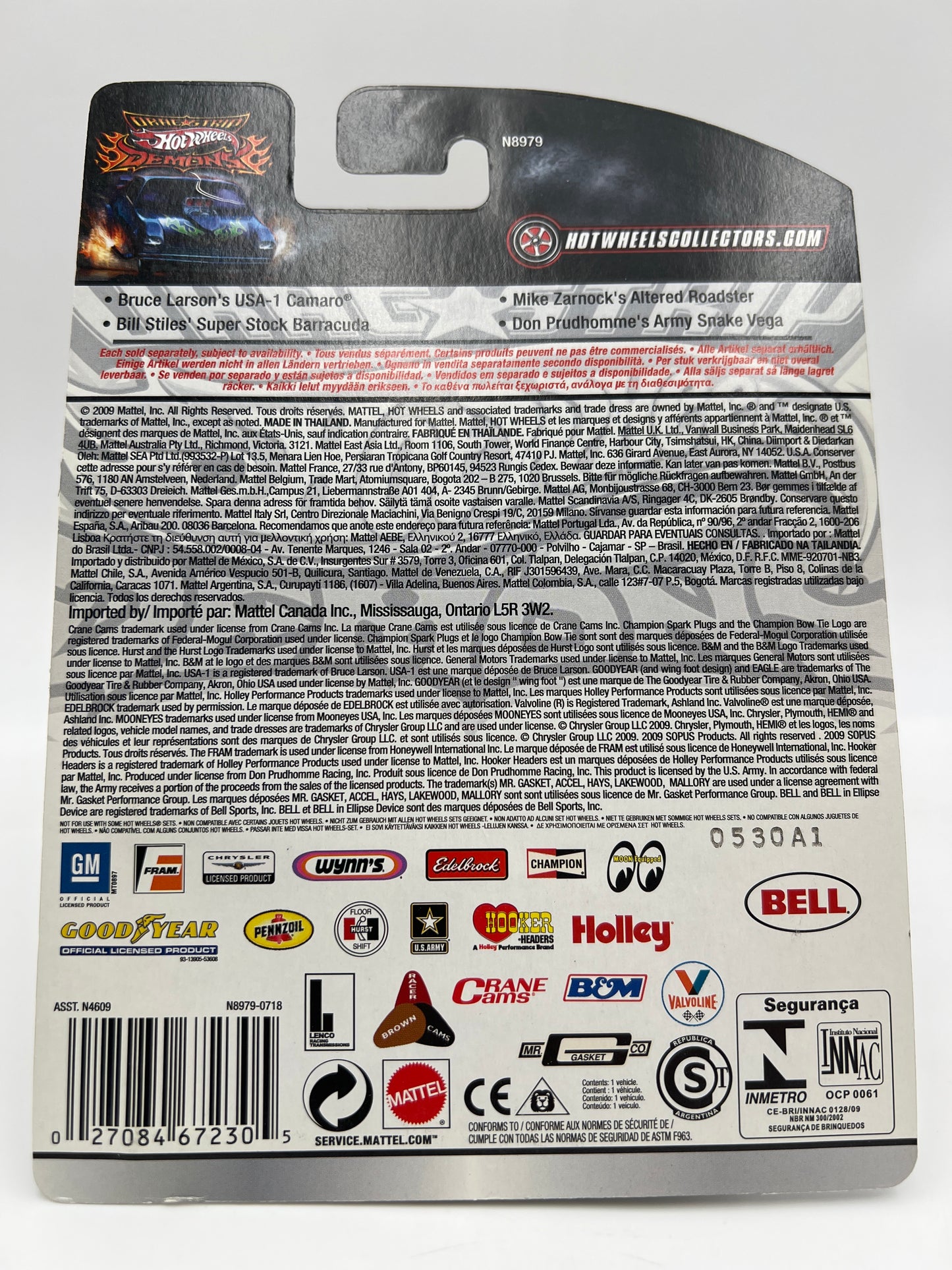 Hot Wheels Drag Strip Demons #30 Bruce Larsons USA-1 Camaro W/Protector