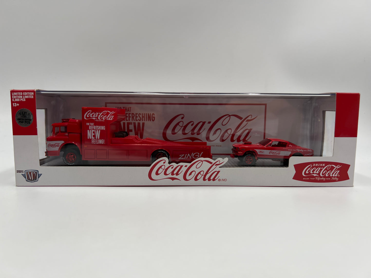 M2 Machines Auto Haulers CHASE Coca Cola 1970 Ford C-950 & 1966 Ford Mustang Gasser TW04