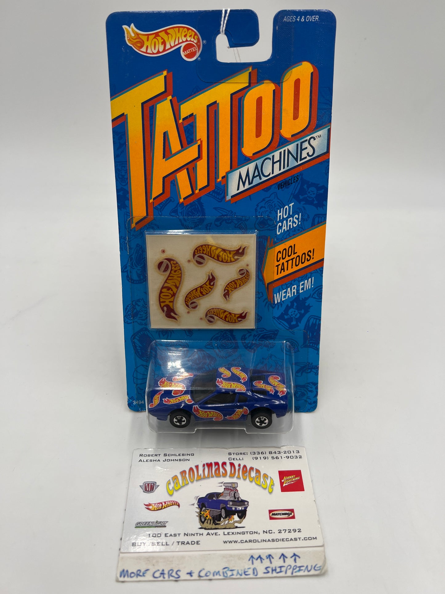 1992 Hot Wheels Tattoo Machines Ferrari 308 Blue