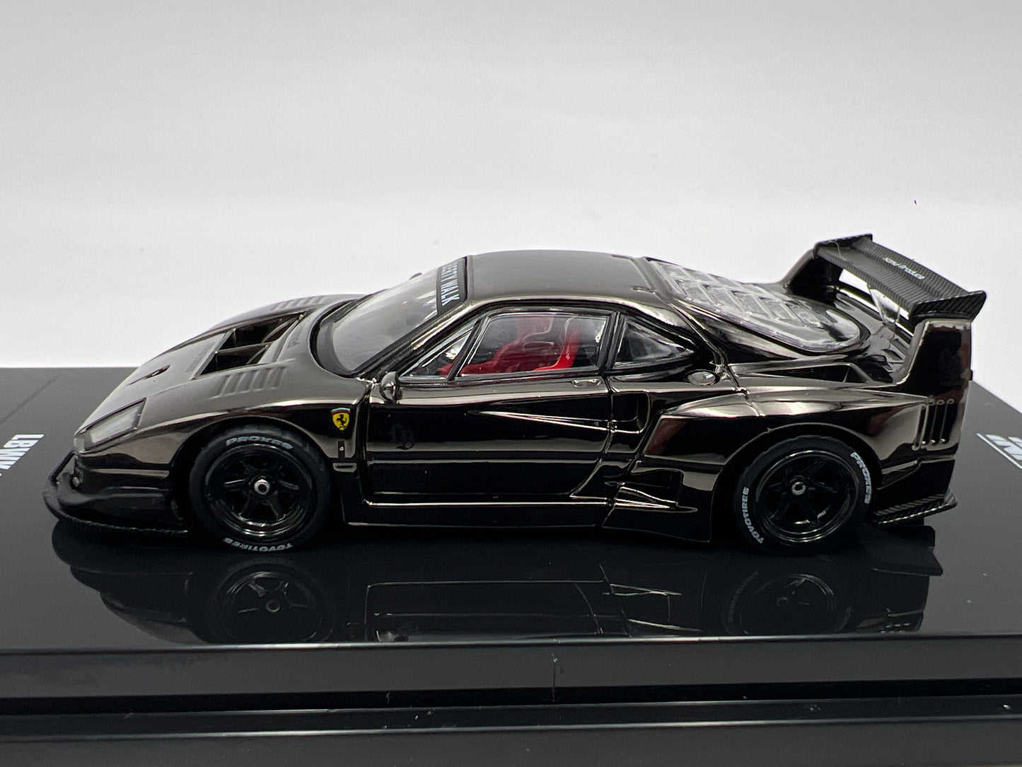 Inno64 Models 1/64 Scale Liberty Walk Ferrari F40 Chrome Black