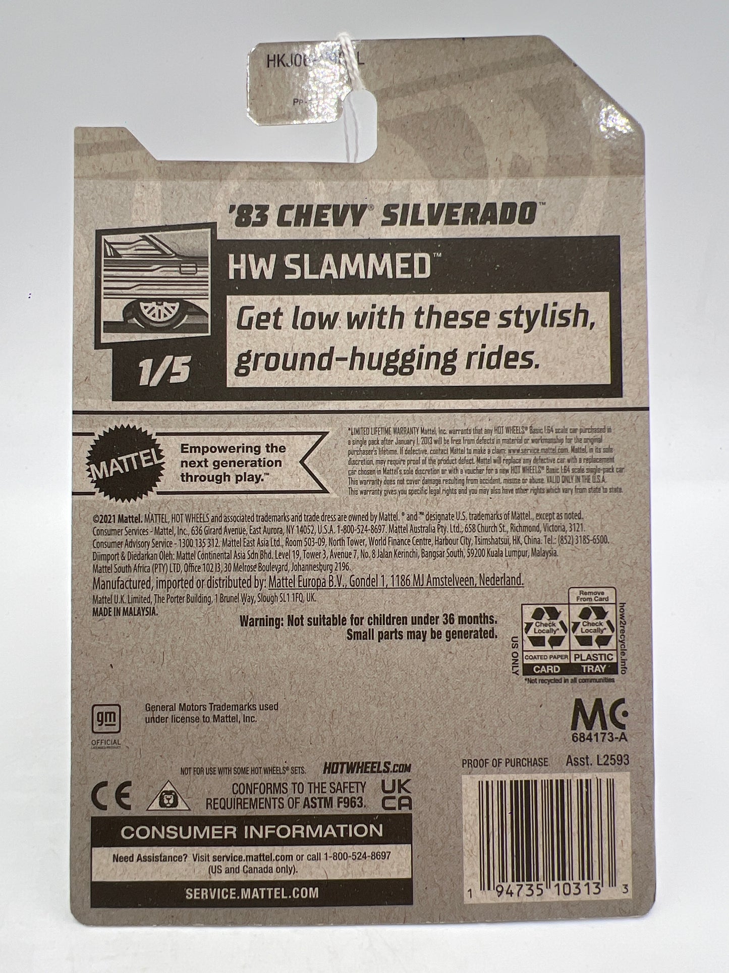 2023 Hot Wheels HW Slammed #191 83 Chevy Silverado Black 16B