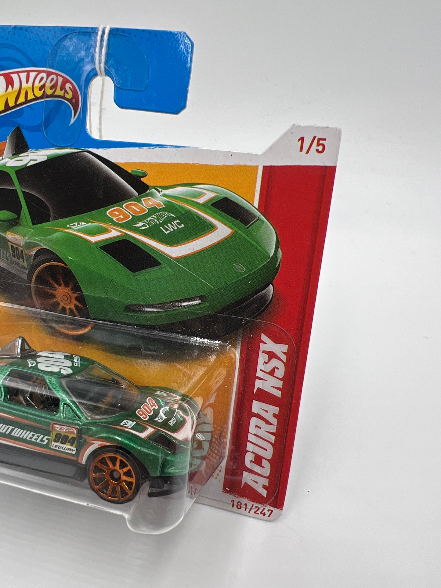 2012 Hot Wheels Short Card Thrill Racers Race Course #181 Acura NSX Green