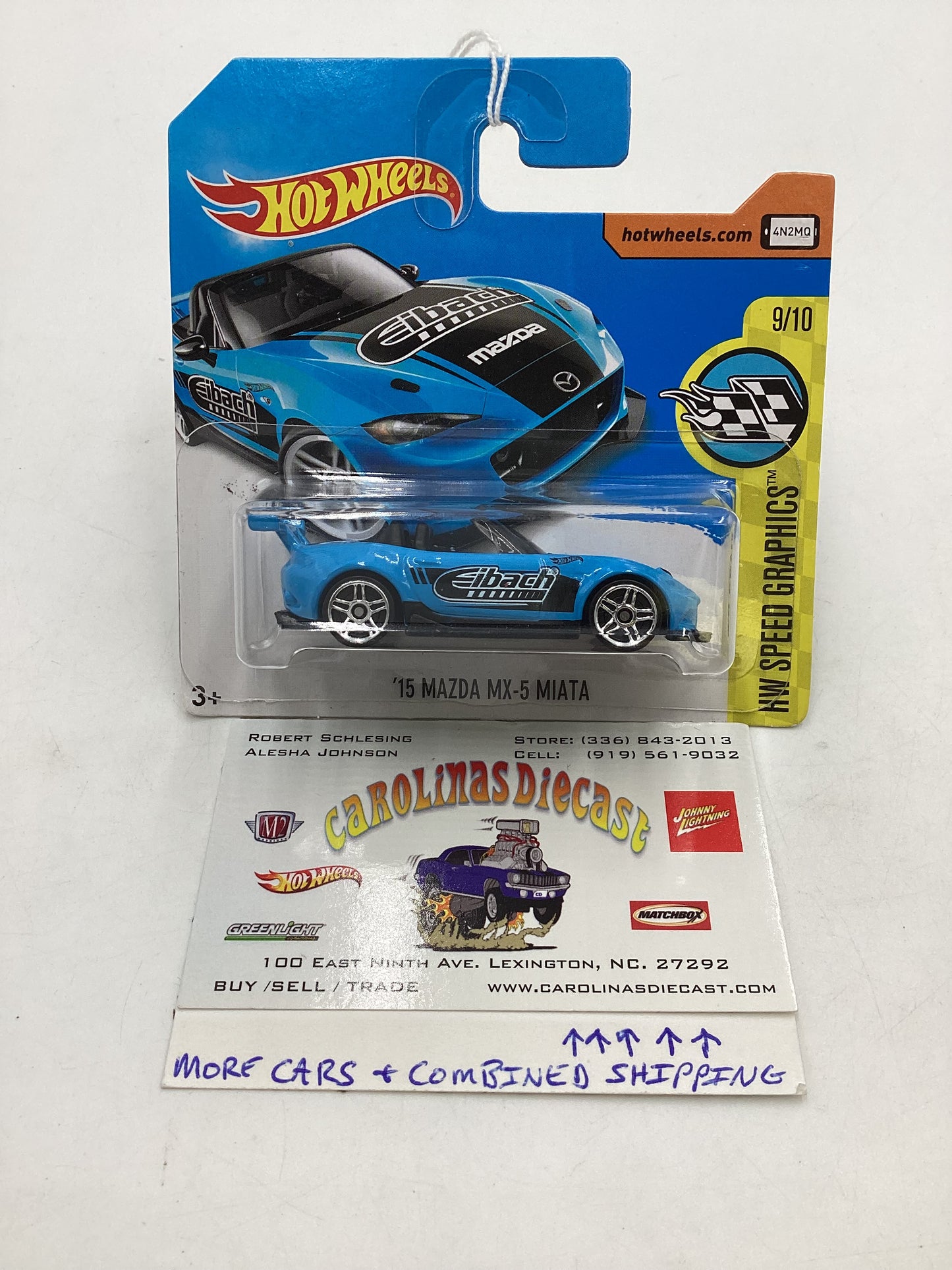 2017 Hot wheels Speed Graphics #177 15 Mazda MX-5 Miata Short Card 85A