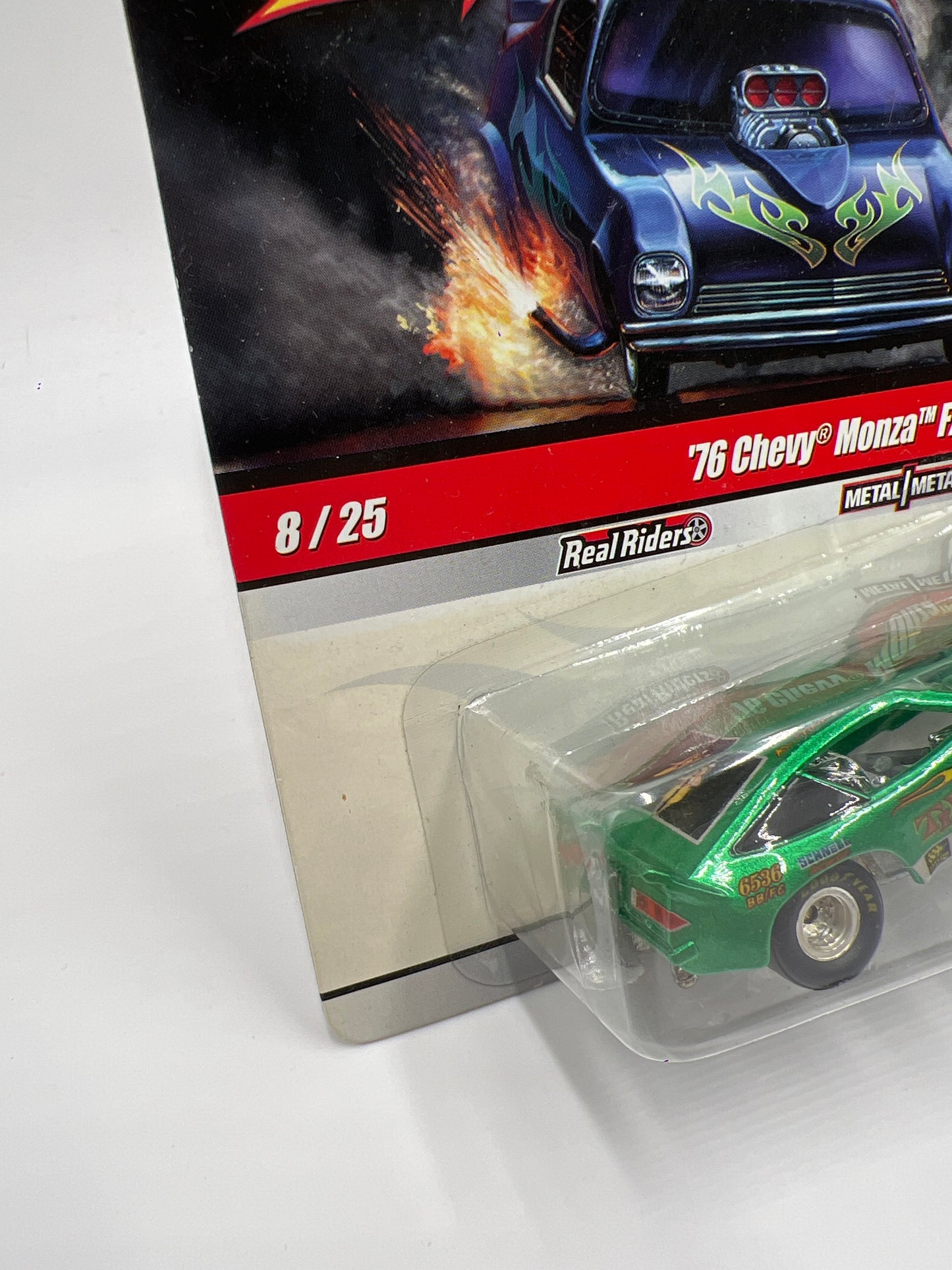 Hot Wheels Drag Strip Demons #8 76 Chevy Monza F/C Tiki Warrior W/Protector
