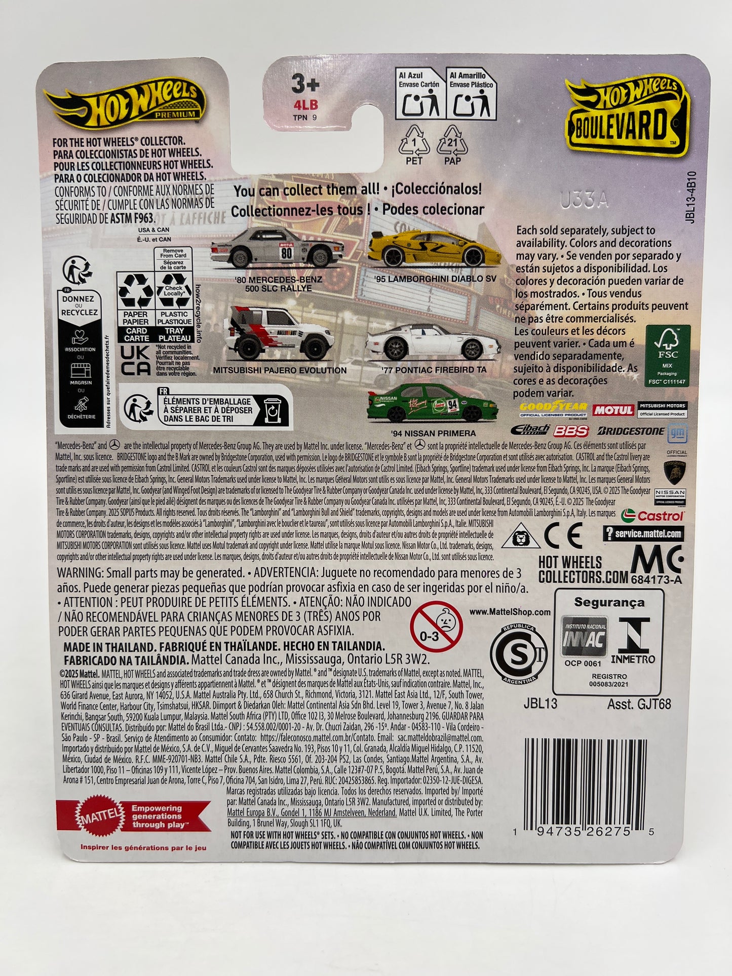 Hot Wheels Premium Boulevard #132 95 Lamborghini Diablo SV Yellow 260A