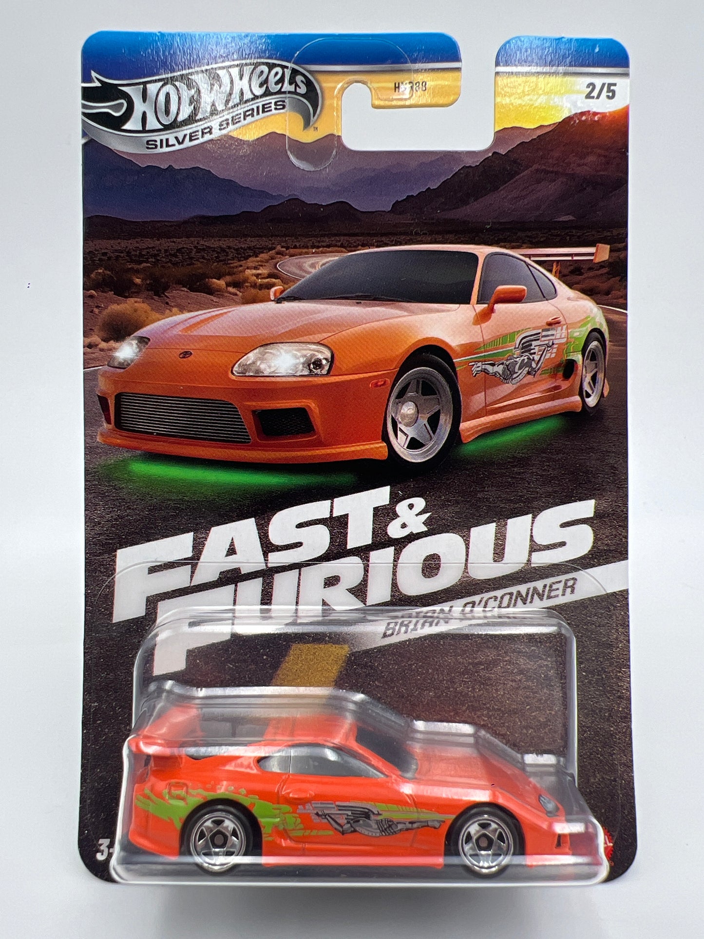 Hot Wheels Fast & Furious Brian O Conner #2 Toyota Supra Orange W/Protector