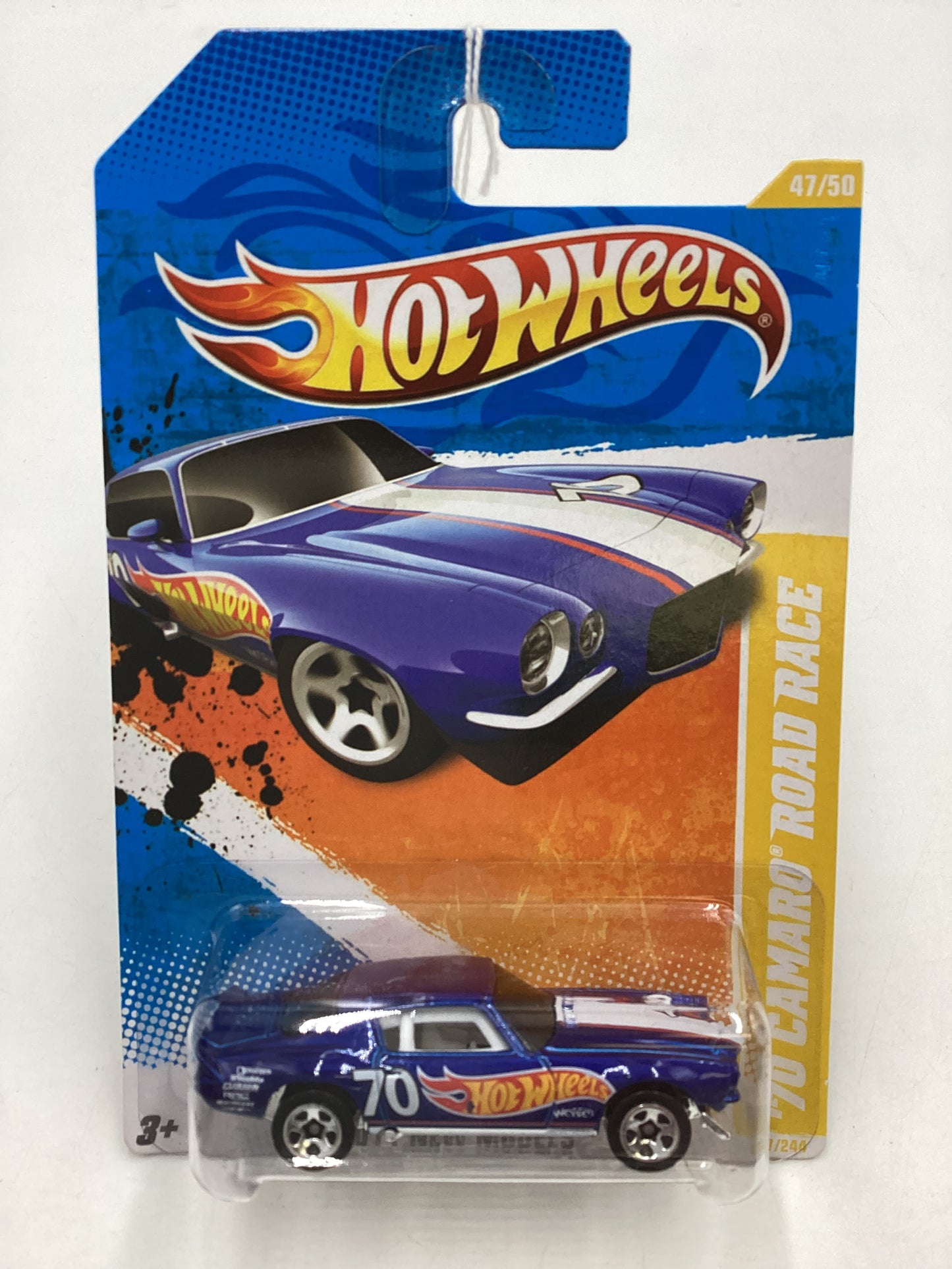 2011 Hot wheels #047 Blue 70 Camaro Road Race 6E