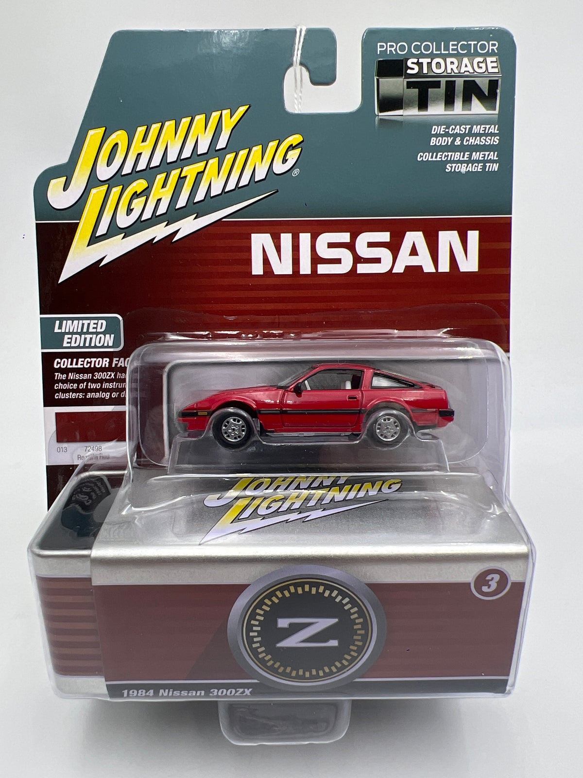 Johnny Lightning White Lightning CHASE Pro Collector Storage Tin 1984 Nissan 300ZX Red