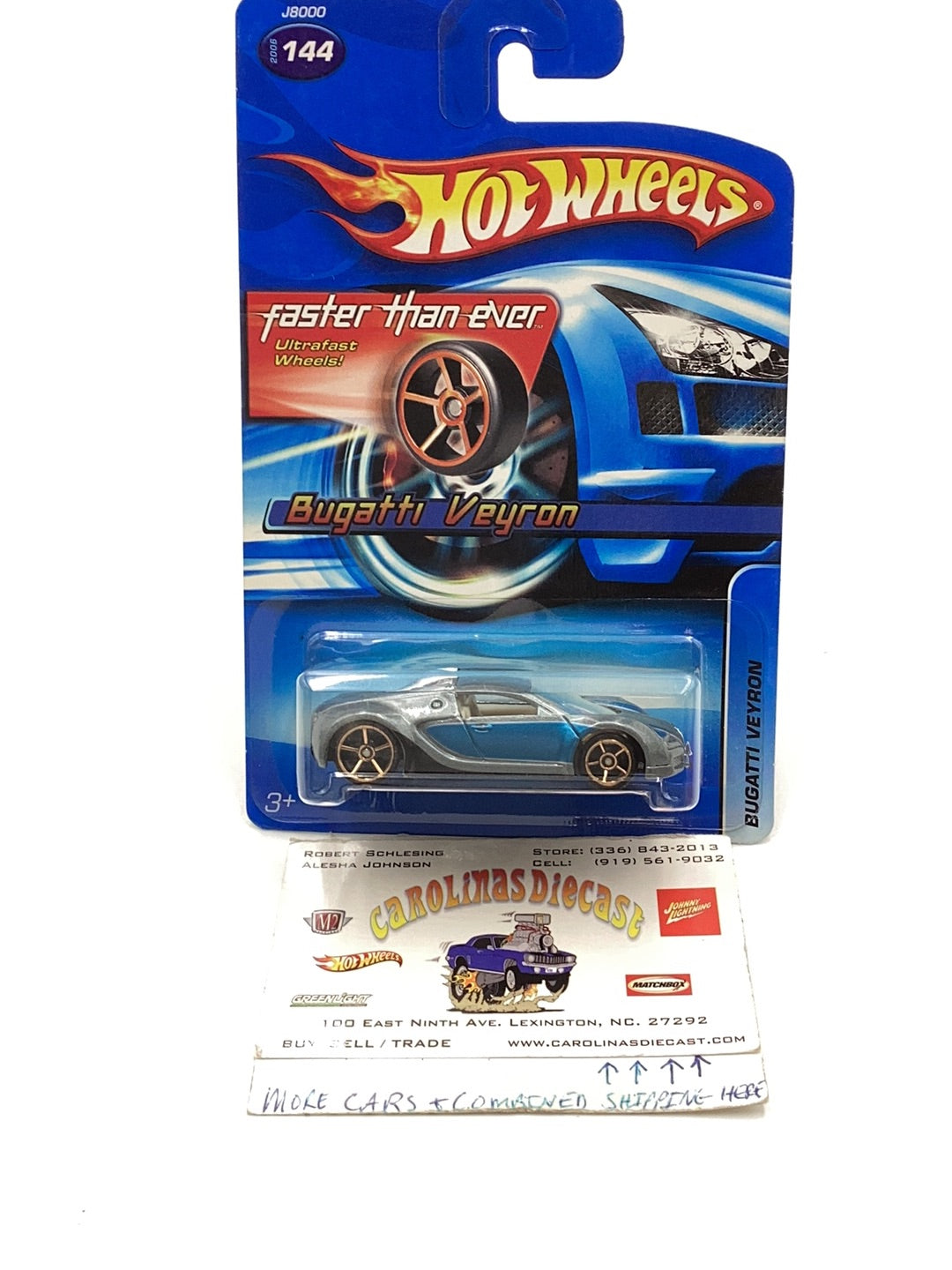 2006 Hot Wheels #144 Bugatti Veyron FTE W/Protector