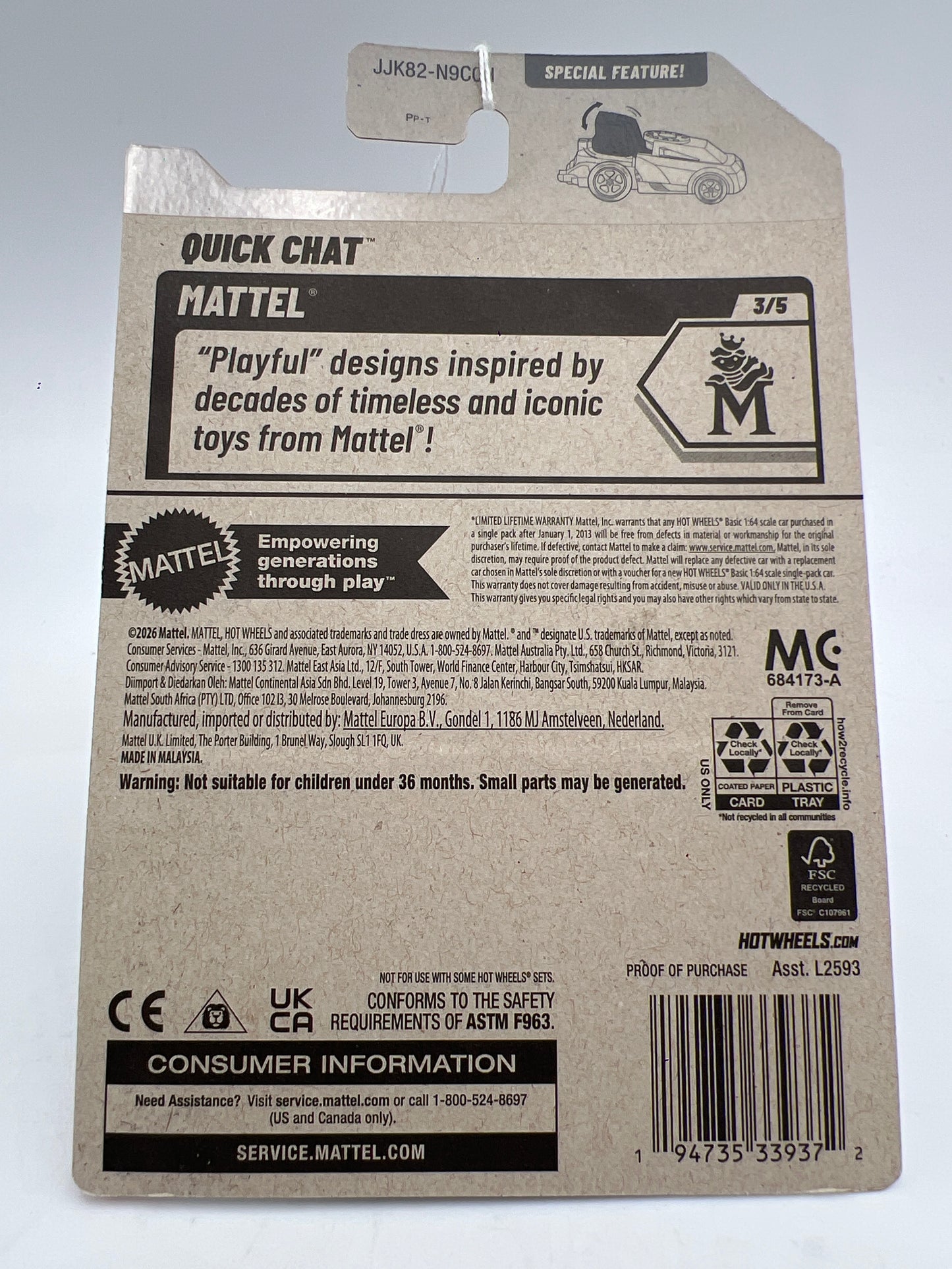 2026 Hot Wheels H Case #49 Quick Chat 118F