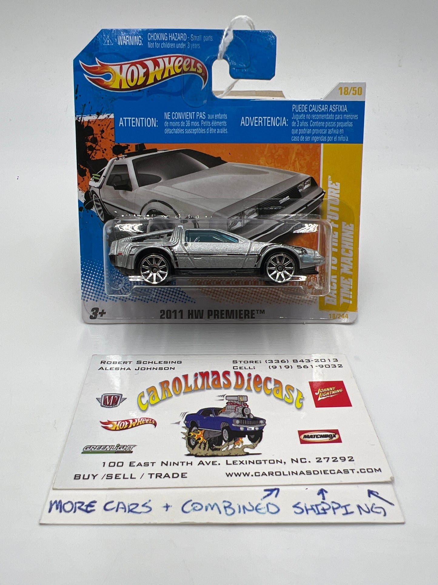 2011 HW Premiere #18 Back To The Future Time Machine Short Card