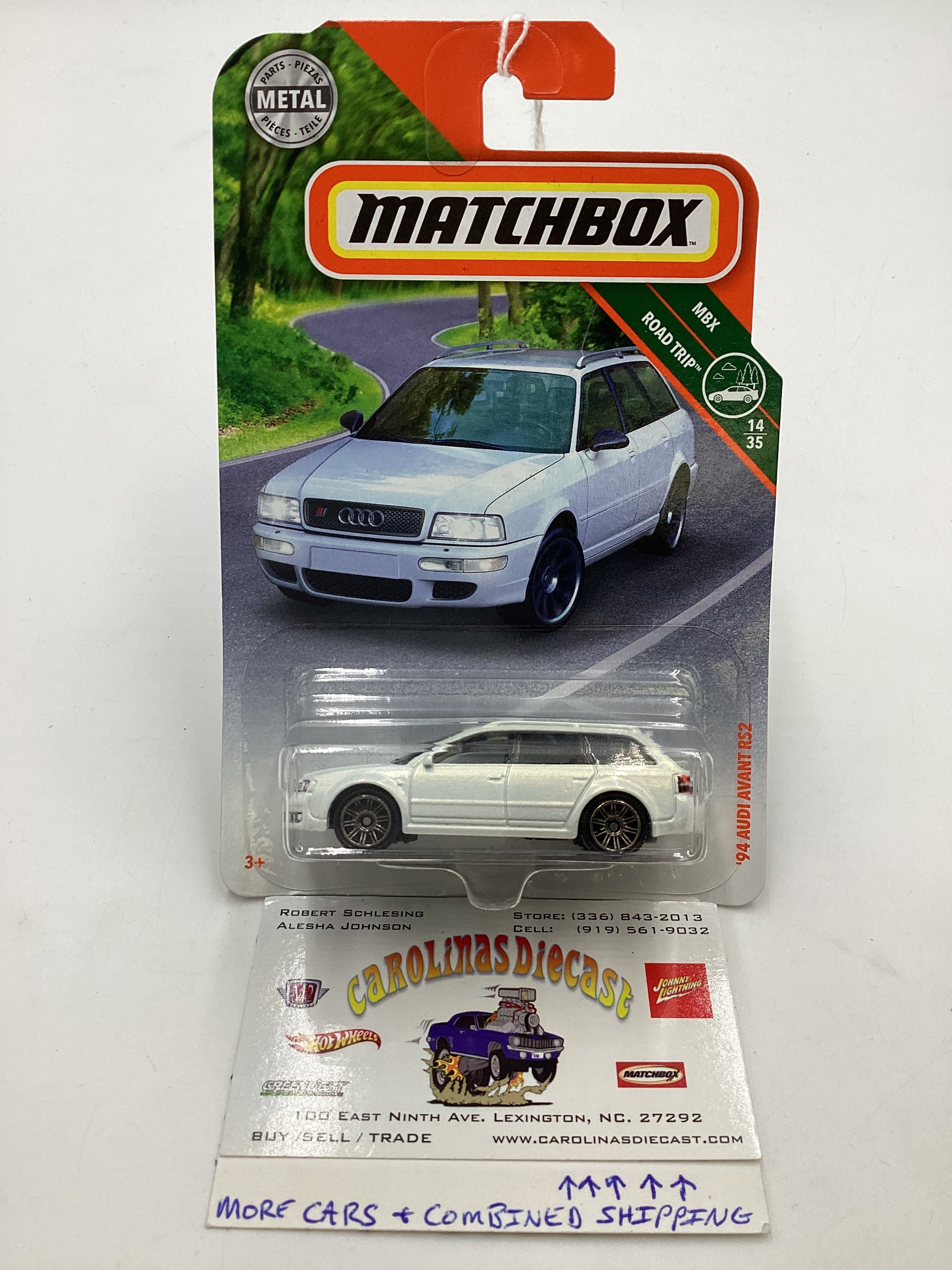 2018 Matchbox MBX Road Trip 14 Audi Avant RS2 White 107H carolinasdiecast