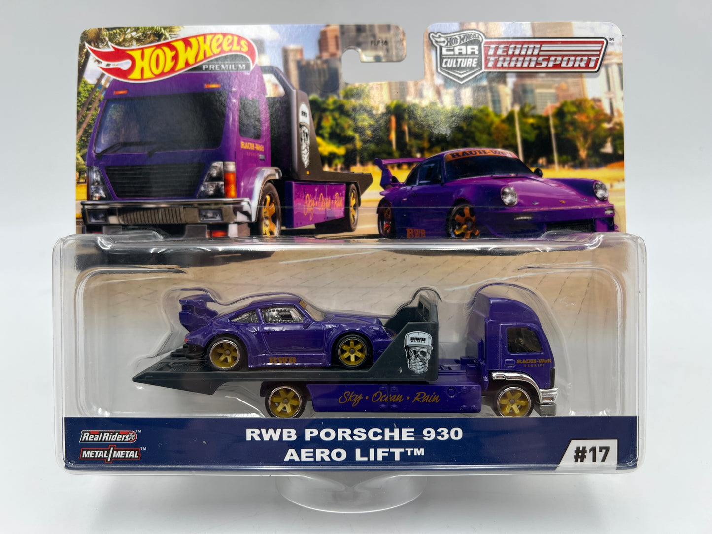 Hot Wheels Team Transport #17 RWB Porsche 930 & Aero Lift W/Protector