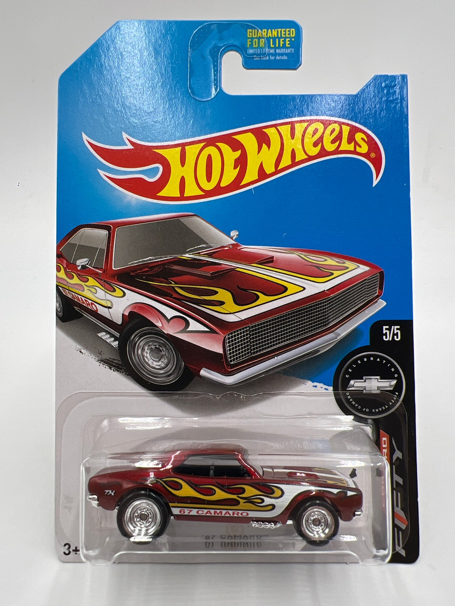 2017 Hot Wheels Super Treasure Hunt 67 Camaro Red W/Protector