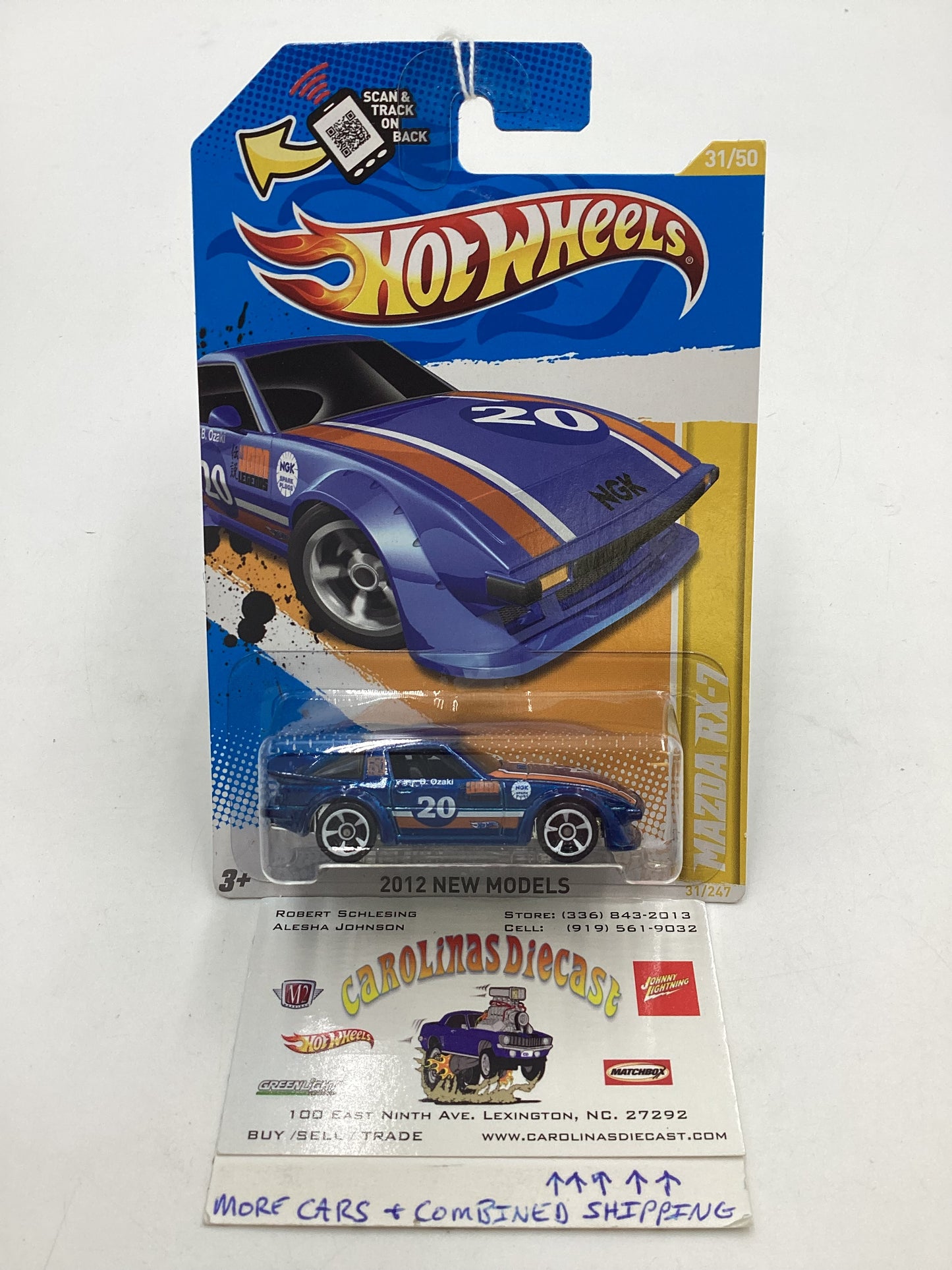 2012 Hot Wheels New Models #31 Mazda RX-7 Blue 86D