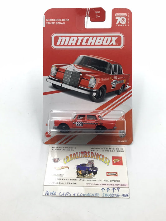 2023 matchbox 70 years Target Red Edition 4/6 1962 Mercedes Benz 220 SE Sedan 161R