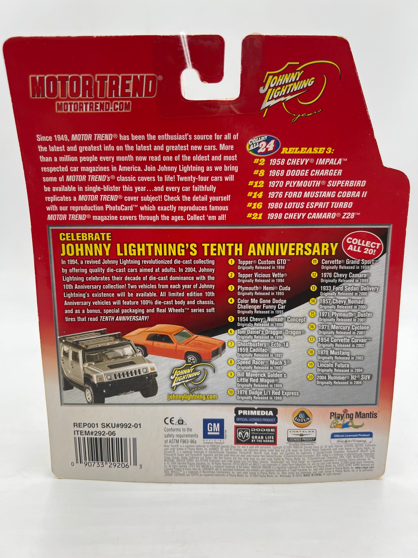 Johnny Lightning Motor Trend #2 1958 Chevy Impala Light Blue 221E