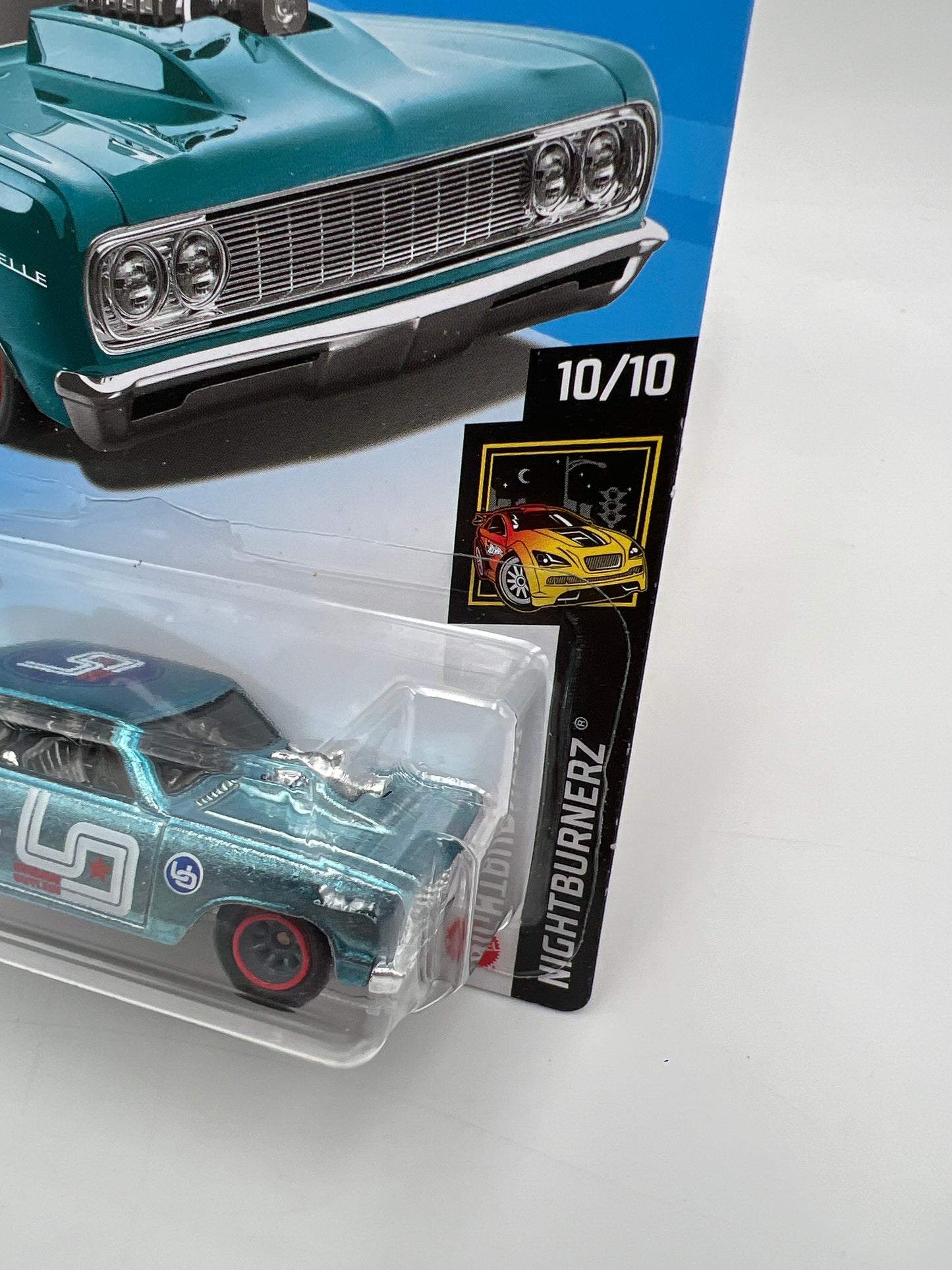 2020 Hot Wheels Super Treasure Hunt #247 64 Chevy Chevelle SS Light Blue W/Protector Bad Card