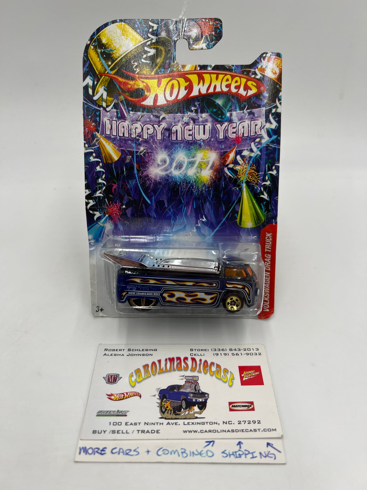 2011 Hot Wheels Happy New Year 2011 Volkswagen Drag Truck Card Not Perfect 159A