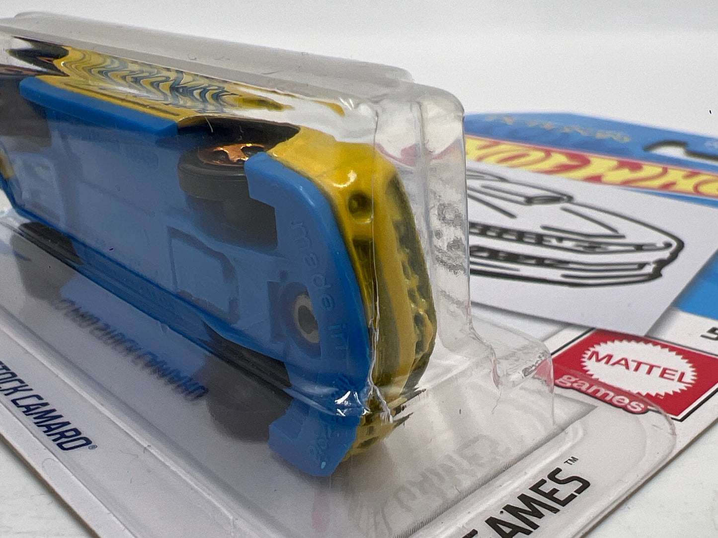 2019 Hot Wheels Kroger Exclusive #149 10 Pro Stock Camaro Green/Yellow Pictionary Sketch Card W/Protectors Cracked Blisters