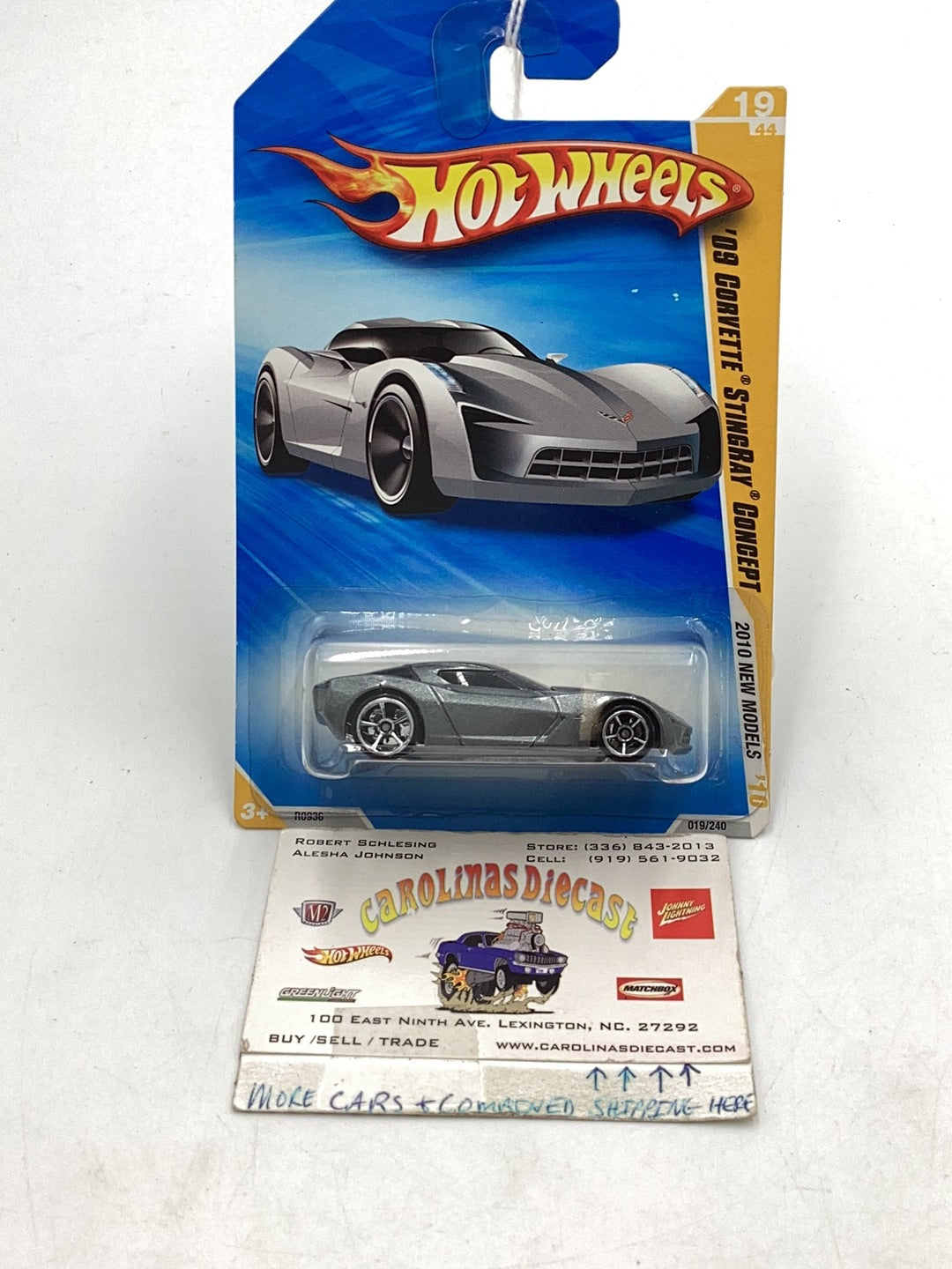 2010 Hot Wheels #19 09 Corvette stingray concept Dark Charcoal 17C