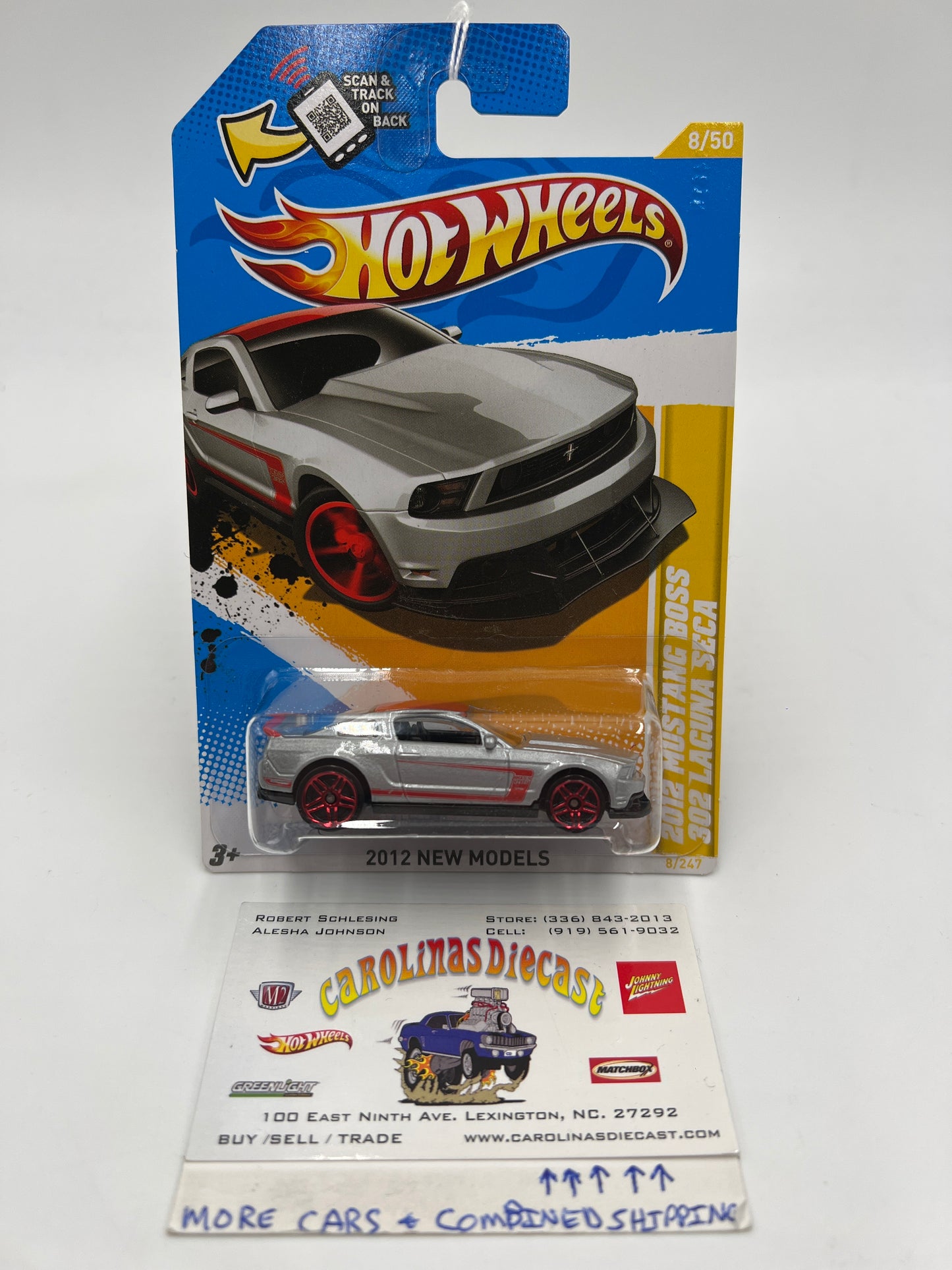 2012 Hot Wheels #8 2012 Mustang Boss 302 Laguna Seca Silver 20D