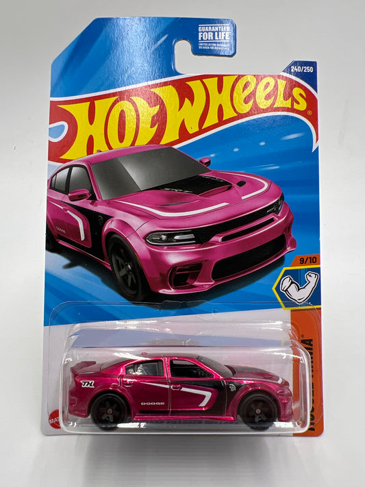 2025 Hot Wheels N Case Super Treasure Hunt #240 20 Dodge Charger Hellcat Pink W/Protector #2