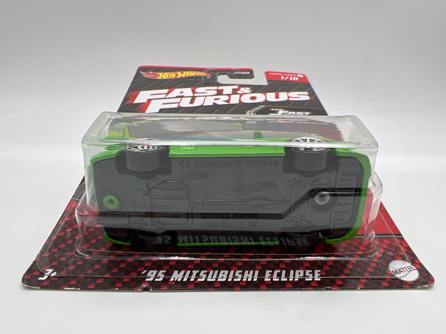Hot Wheels Fast & Furious Series 1 #1 95 Misubishi Eclipse Green W/Protector