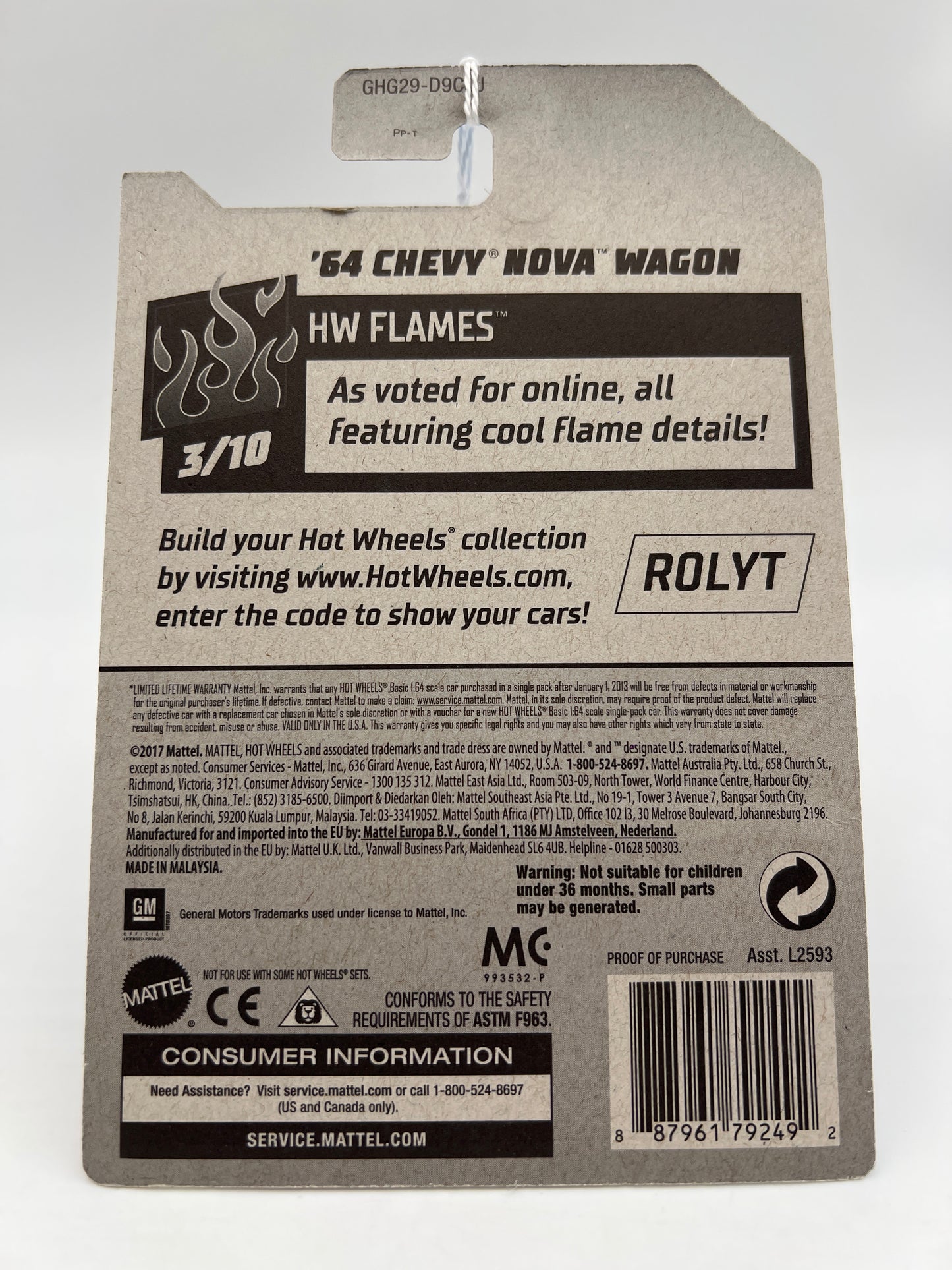 2020 Hot Wheels Walmart Exclusive Zamac 9 #141 64 Chevy Nova Wagon 149C