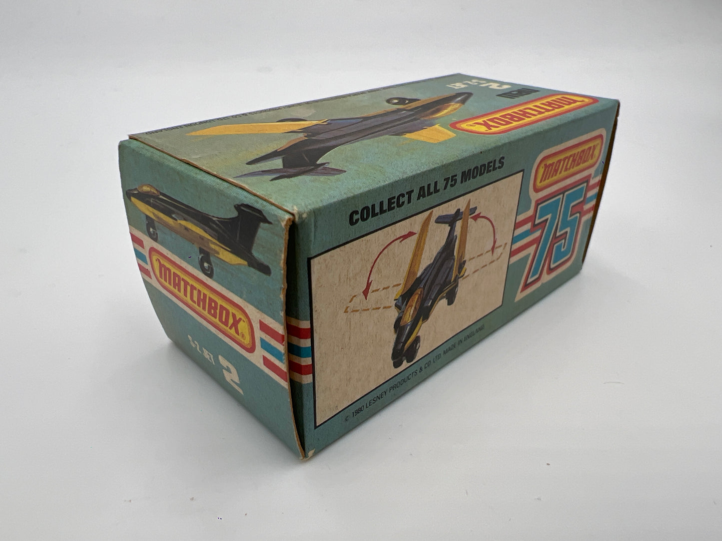 Matchbox 75 #2 S-2 Jet W/Box Black/Yellow