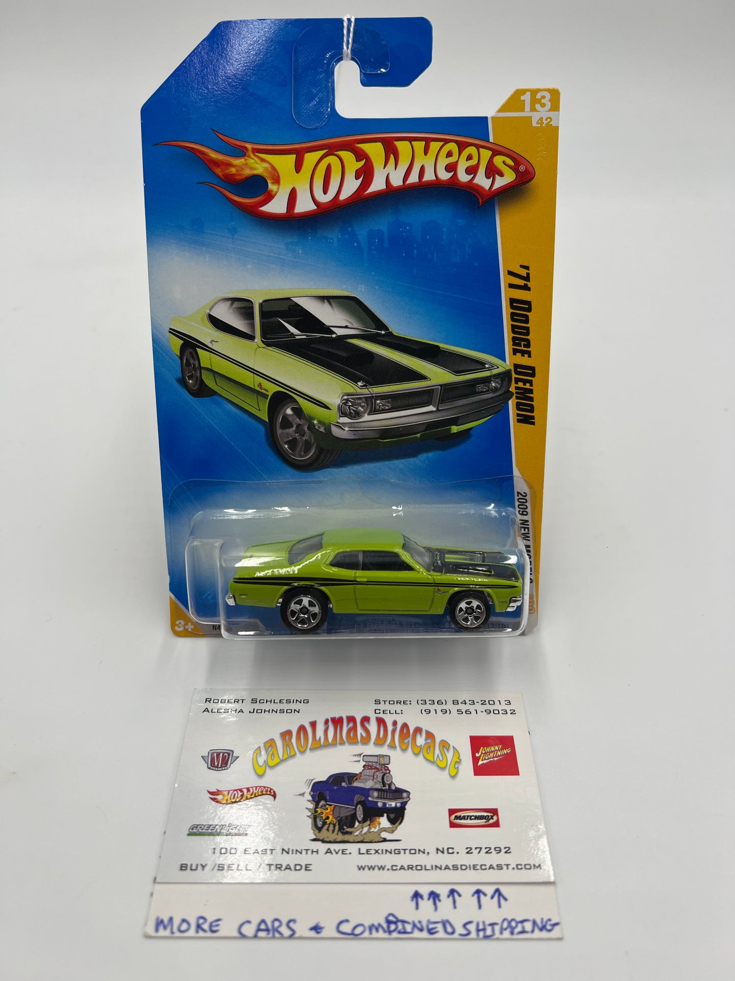 2009 Hot Wheels New Models #13 71 Dodge Demon Green 56E