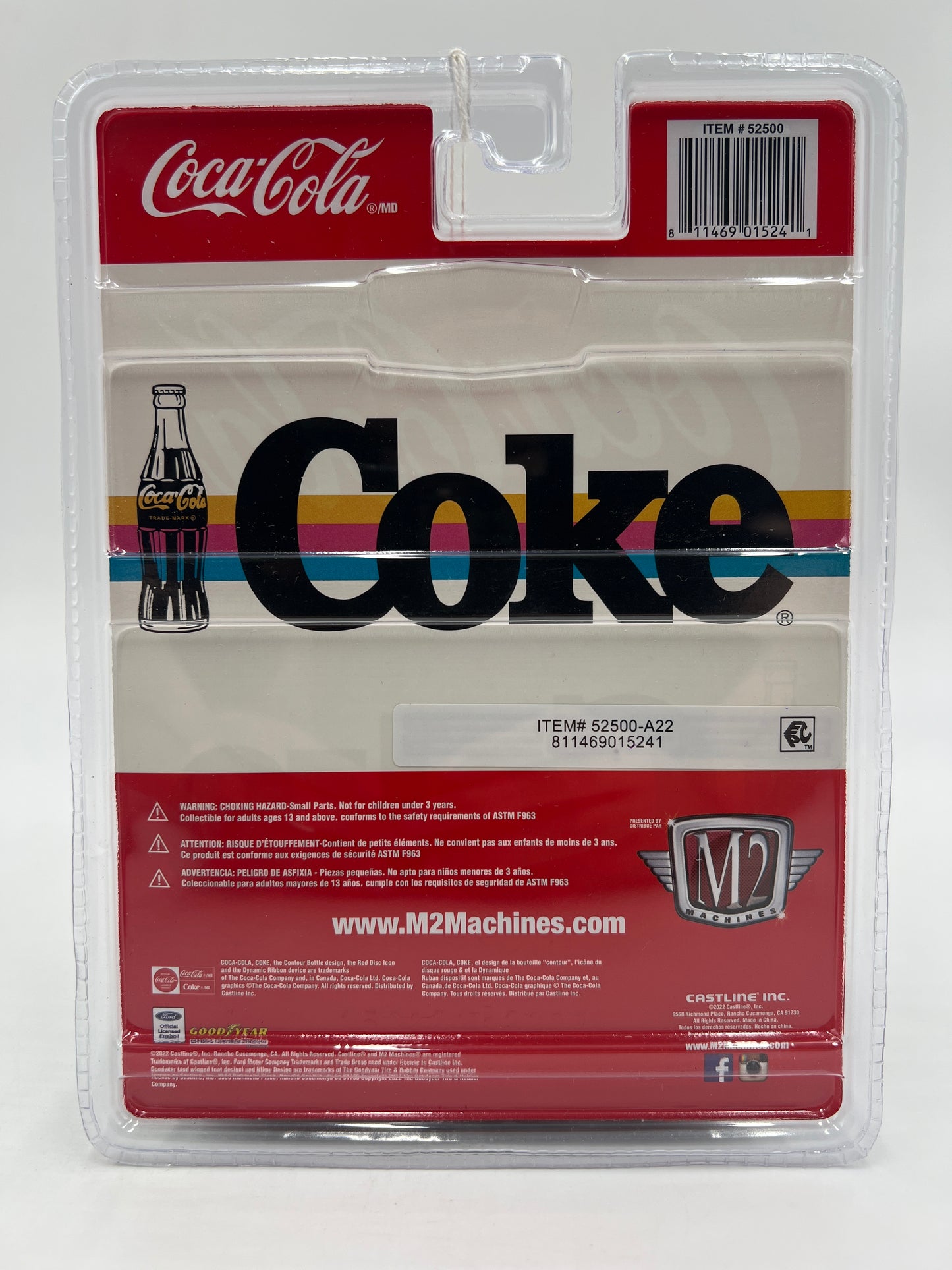 M2 Machines Coca Cola CHASE 1970 Ford Torino Cobra White A22
