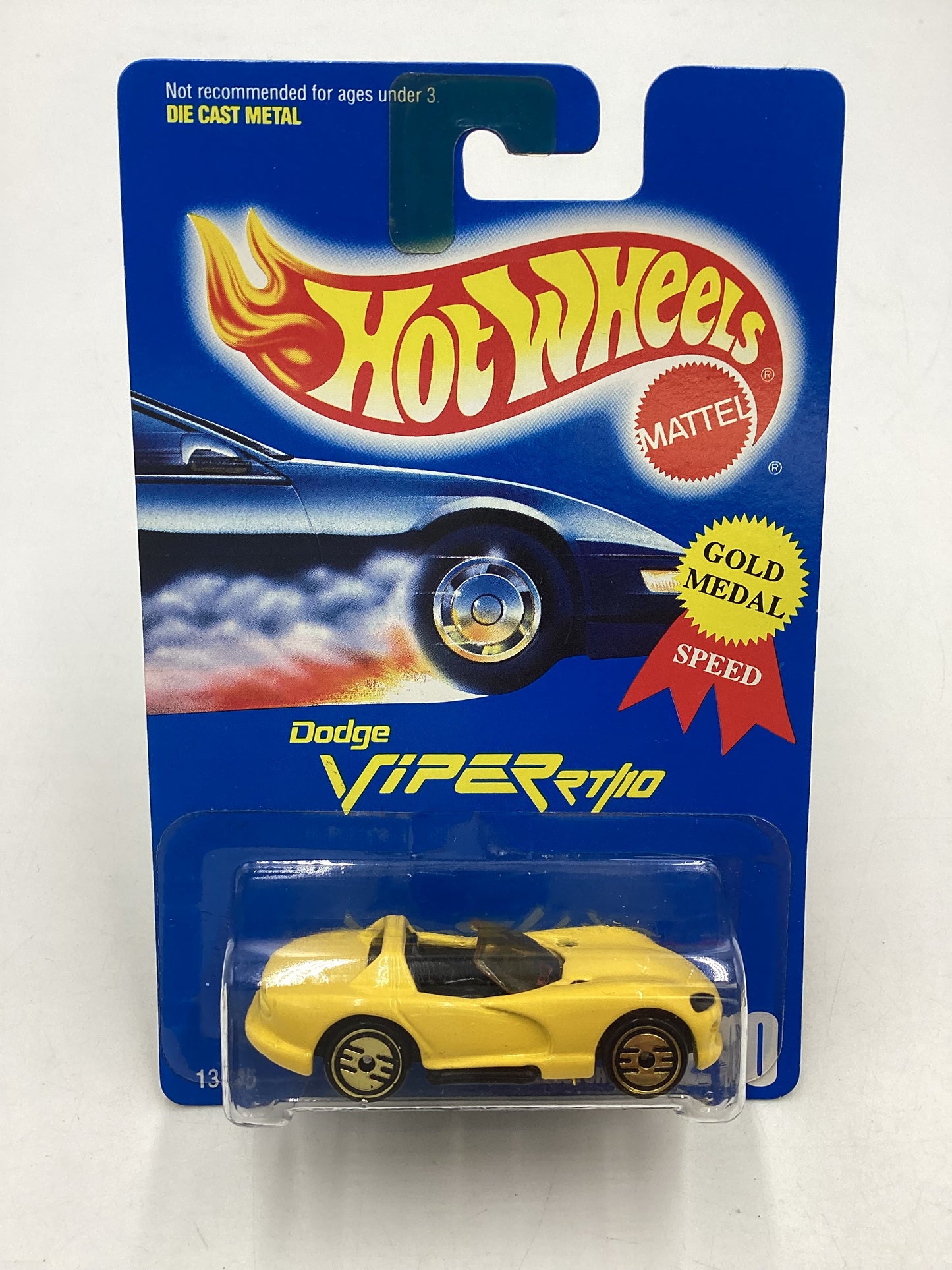 Hot Wheels Blue Card Collector No. 210 Dodge Viper R/T 10 Yellow *Never seen or listed variation yellow window* with protector