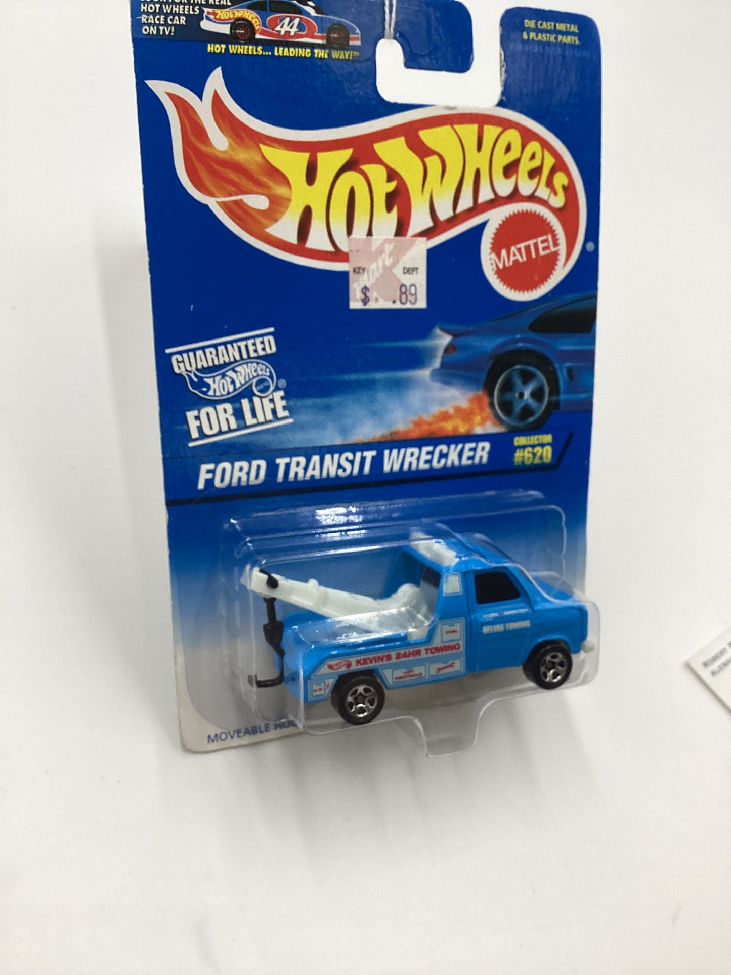 1996 Hot Wheels Collector #620 Ford Transit Wrecker Light Blue 240D