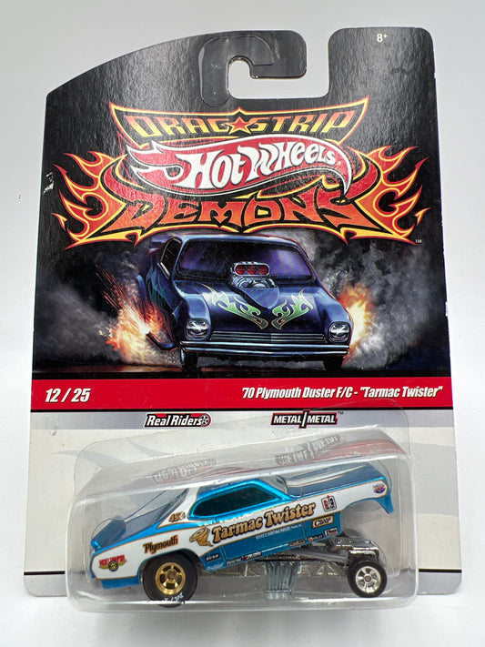 Hot Wheels Drag Strip Demons #12 70 Plymouth Duster F/C Tarmac Twister Blue W/Protector
