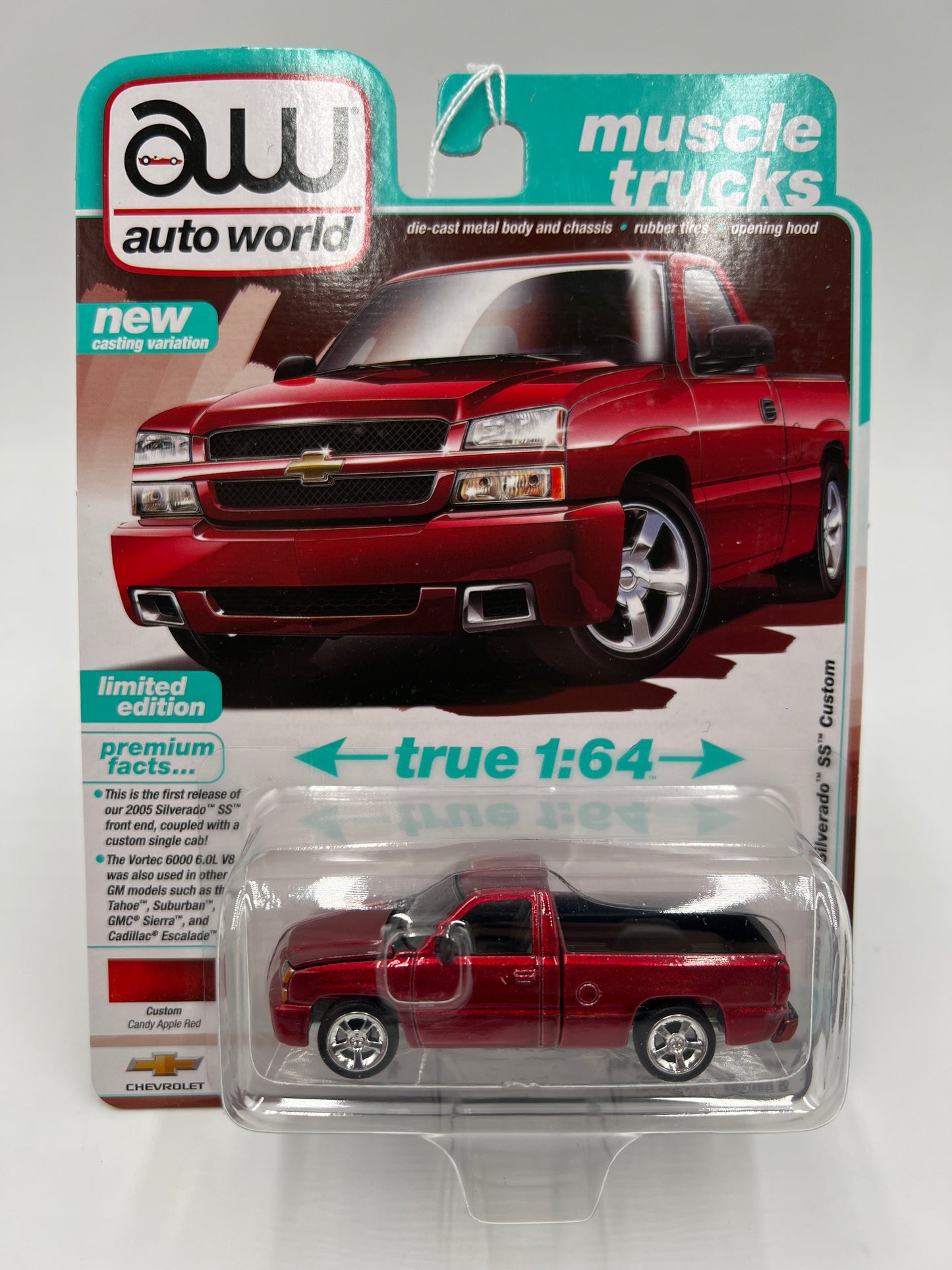 2025 Auto World Muscle Trucks Release 1 Version B 2005 Chevy Silverado SS Custom Red Cateye 185D